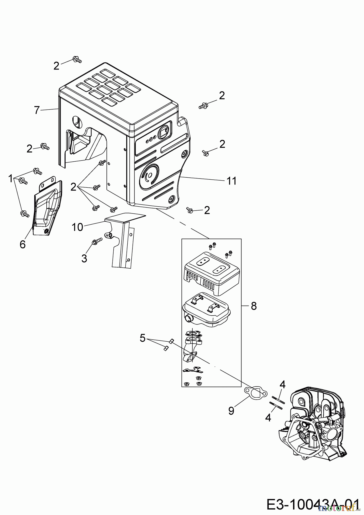  MTD-Motoren MTD horizontal 678-SH 752Z678-SH  (2017) Auspuff