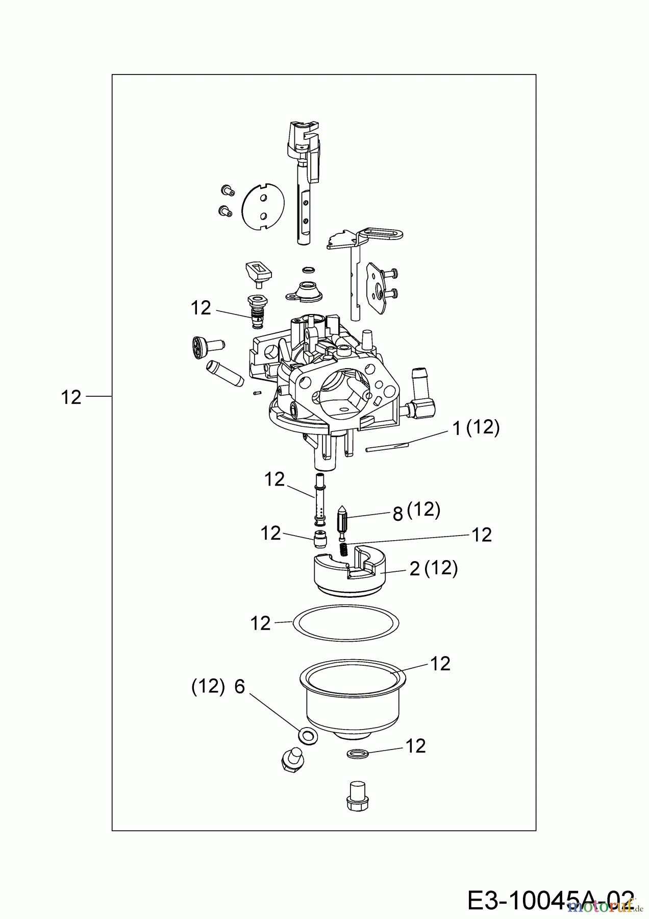 MTD-Motoren MTD horizontal 678-SH 752Z678-SH (2017) Reparatursatz Vergaser