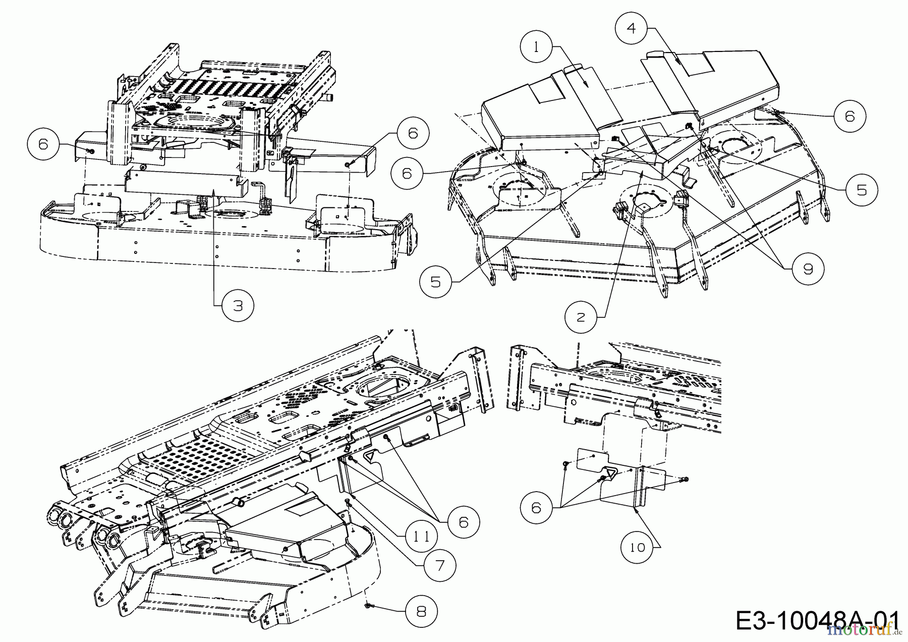 Cub Cadet Zero Turn Z1 137 53AWEFJA603 (2017) Mähwerksabdeckung