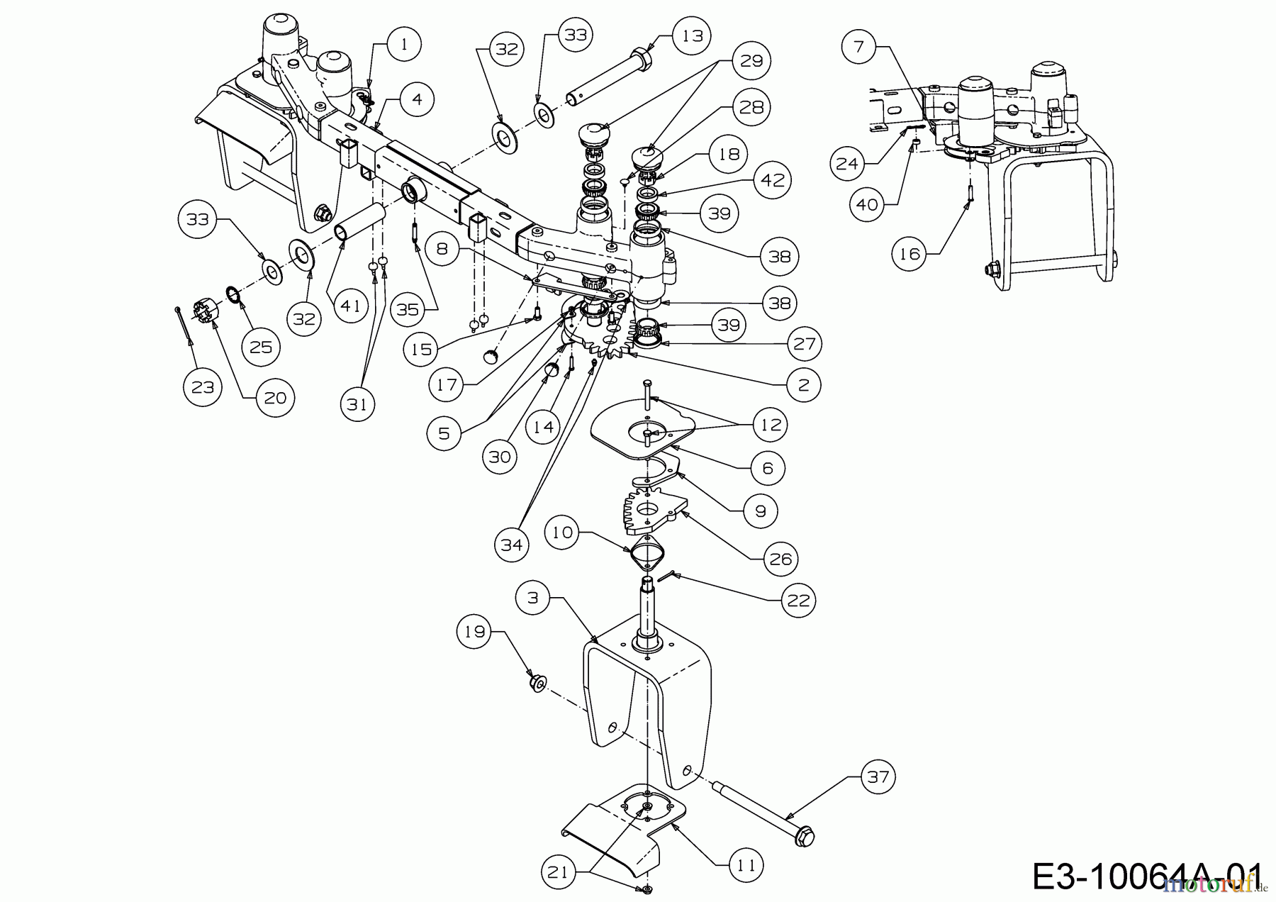  Cub Cadet Zero Turn Z 5 Pro Series 60 53RIHJUV603  (2017) Lenksegment, Radgabel, Vorderachse