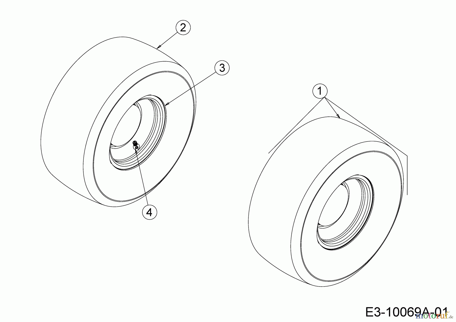 Cub Cadet Zero Turn RZT L 42 17ARCACS330 (2017) Räder hinten 18x8.5