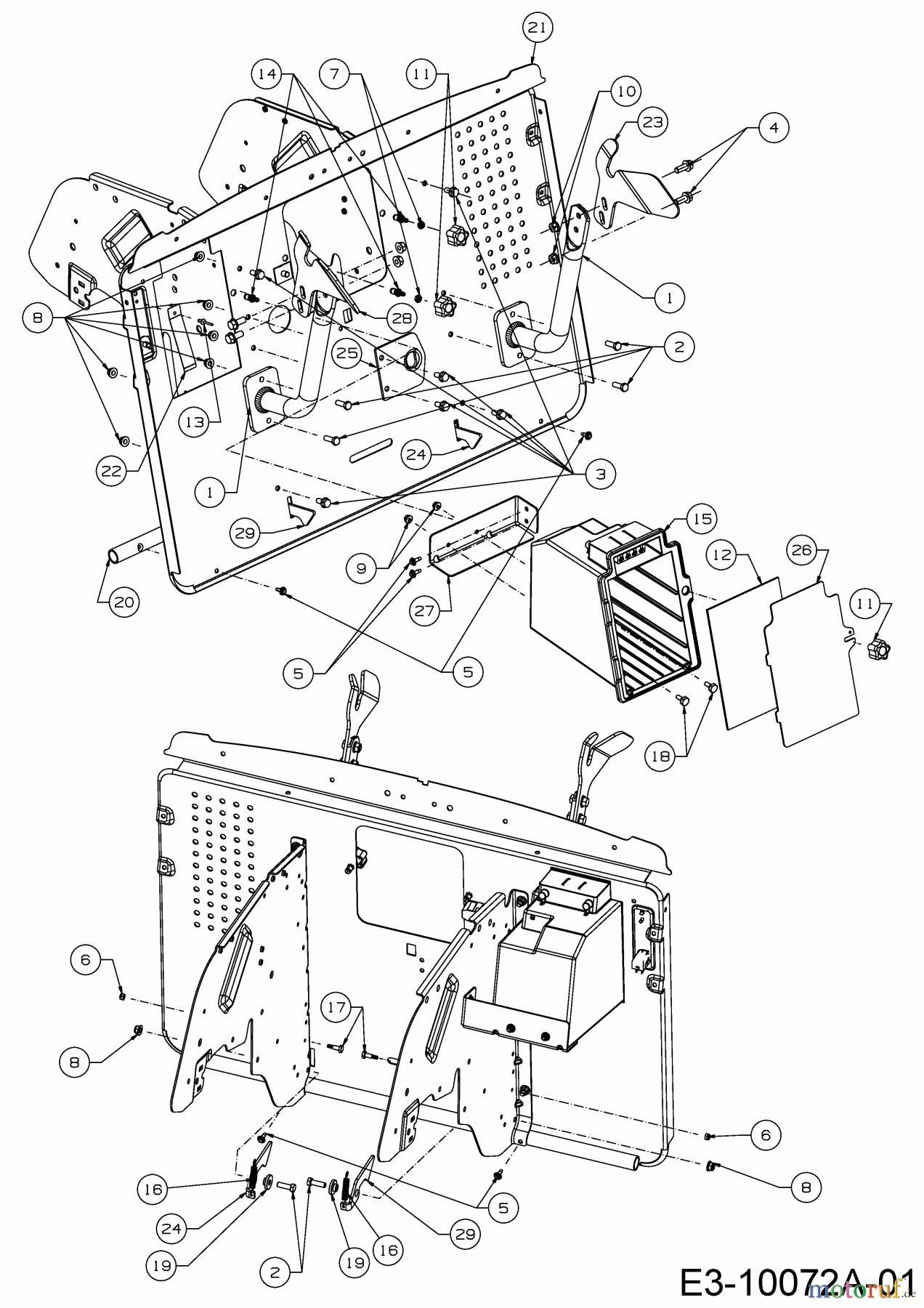 Cub Cadet Rasentraktoren XT 3 QR 95 13AFA5CB603 (2017) Heckplatte