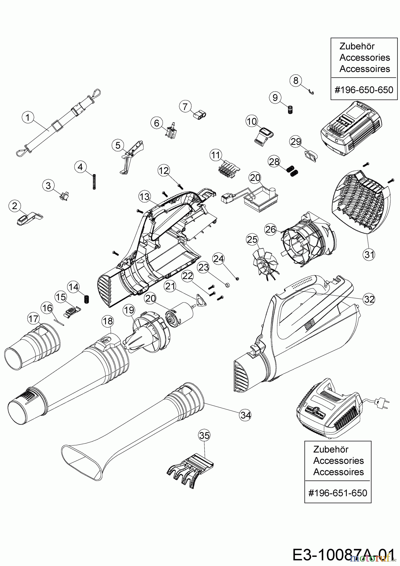 Wolf-Garten Akkulaubbläser 72V Li-Ion Power 24 B 41AA0BO-650 (2017) Grundgerät