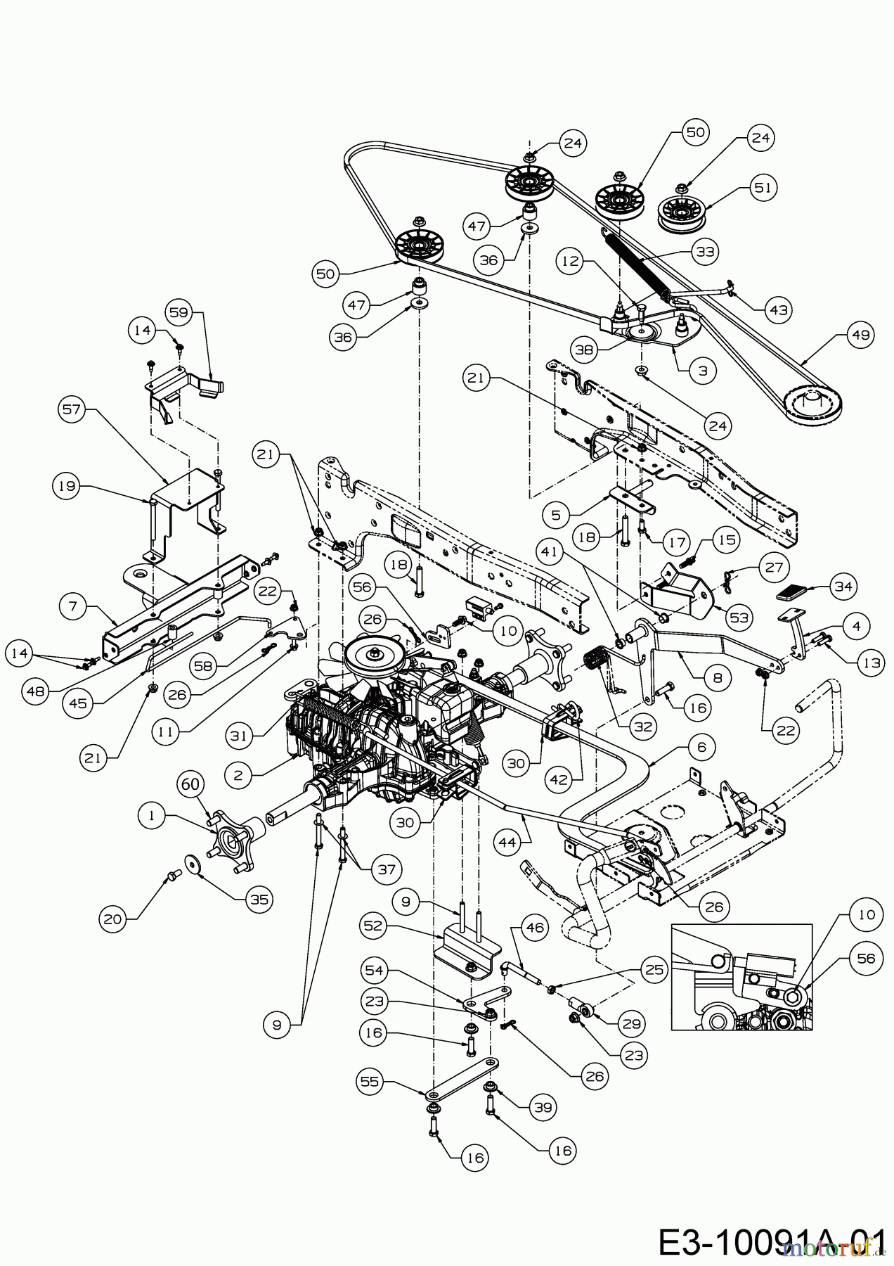 Cub Cadet Rasentraktoren XT3 QR95 13AFA5CB603 (2017) Fahrantrieb