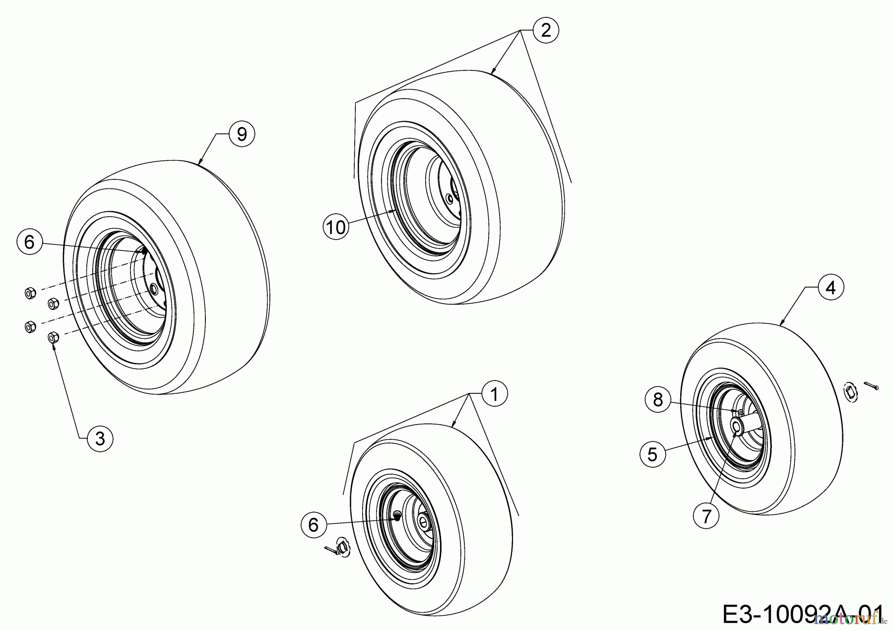Cub Cadet Rasentraktoren XT3 QR95 13AFA5CB603 (2017) Räder 15x6 + 18x8,5