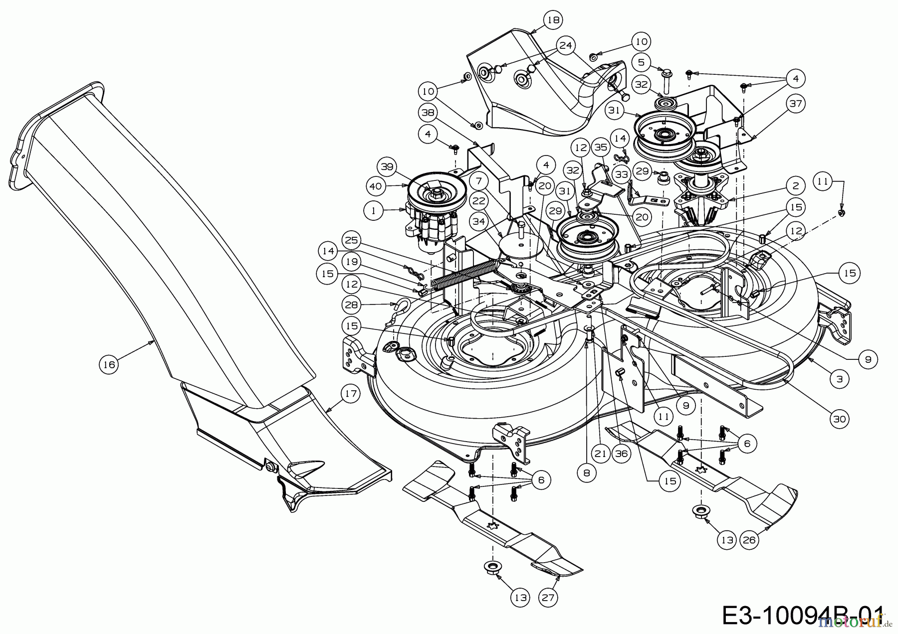 Cub Cadet Rasentraktoren XT2 PR95 13BGA1CB603 (2018) Mähwerk B (37