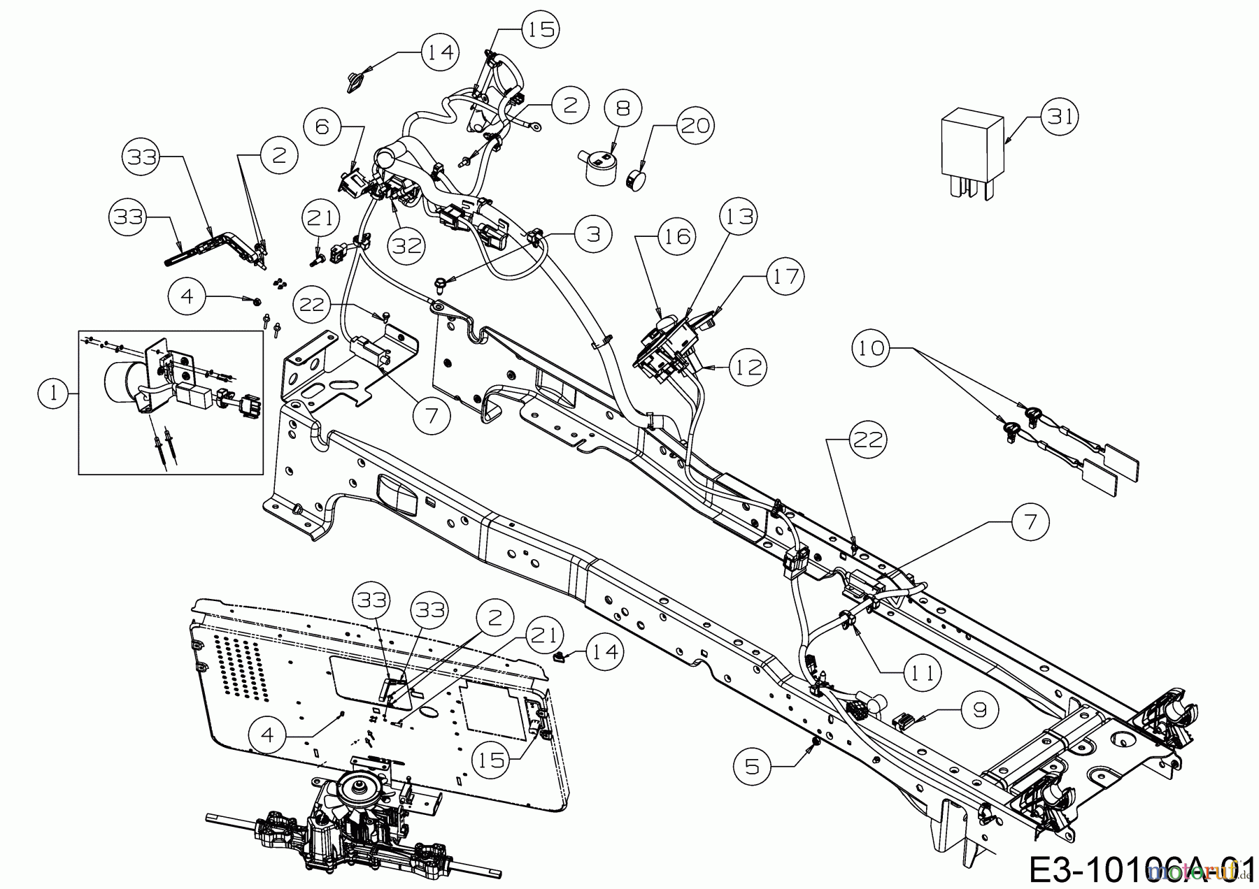WOLF-Garten Expert Rasentraktoren GLTT 165.95 H 13BDA1VB650 (2017) Elektroteile