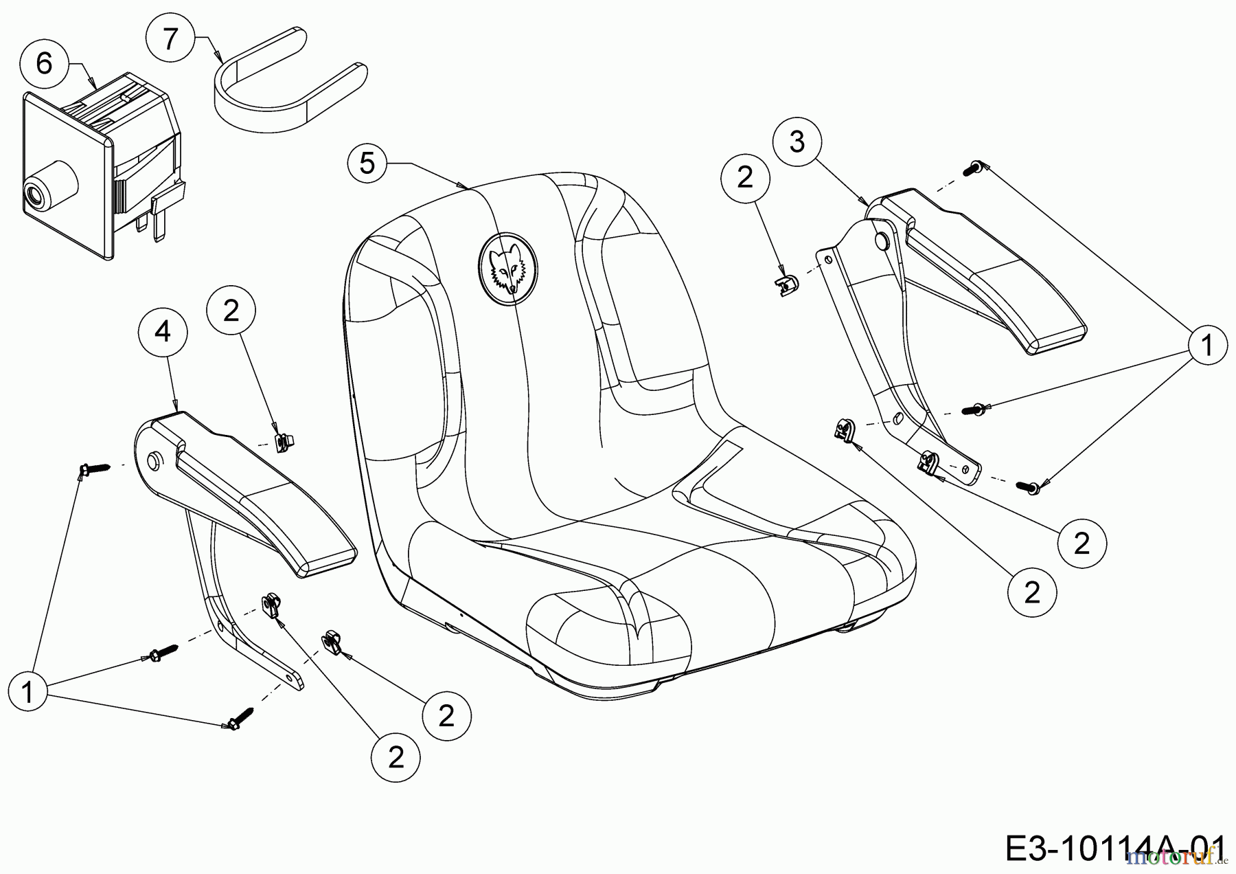 WOLF-Garten Expert Rasentraktoren 106.220 HP 13PAA1VR650 (2018) Sitz, Sitzschalter