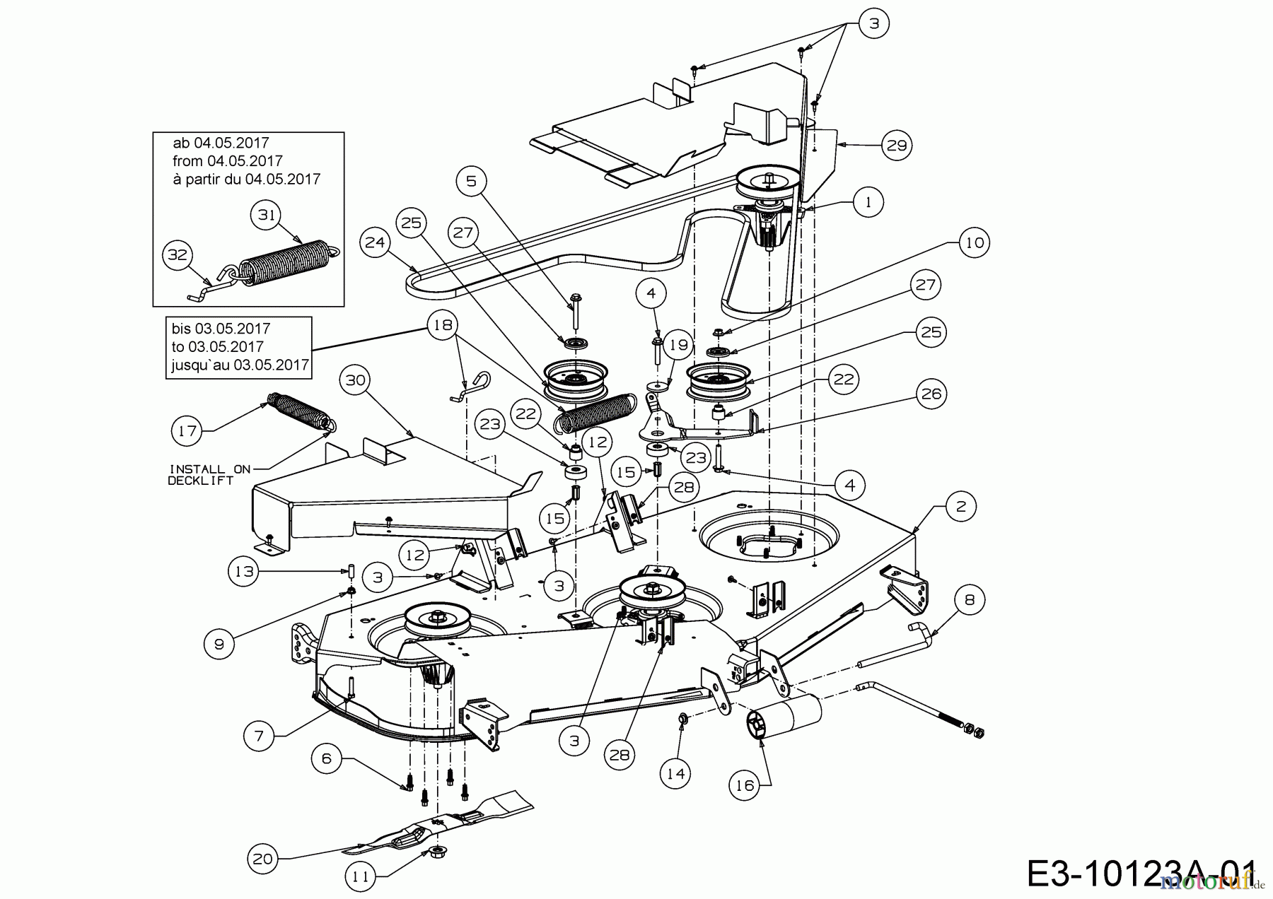  Cub Cadet Gartentraktoren XT 3 QS 137 14AIA5CA603  (2017) Mähwerk A (54