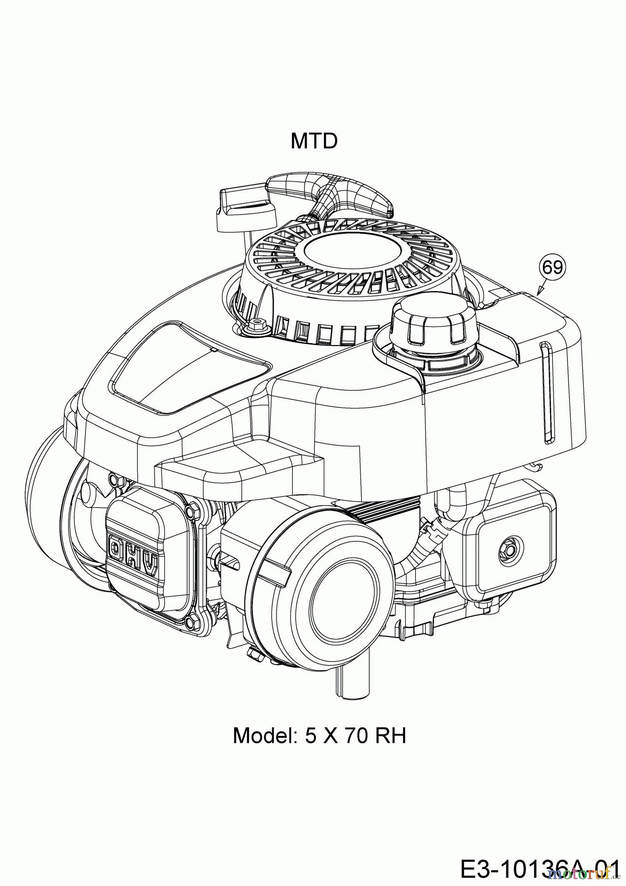  Cub Cadet Motormäher mit Antrieb LM 3 ER 53 12AQC6J4603   (2017) Motor MTD