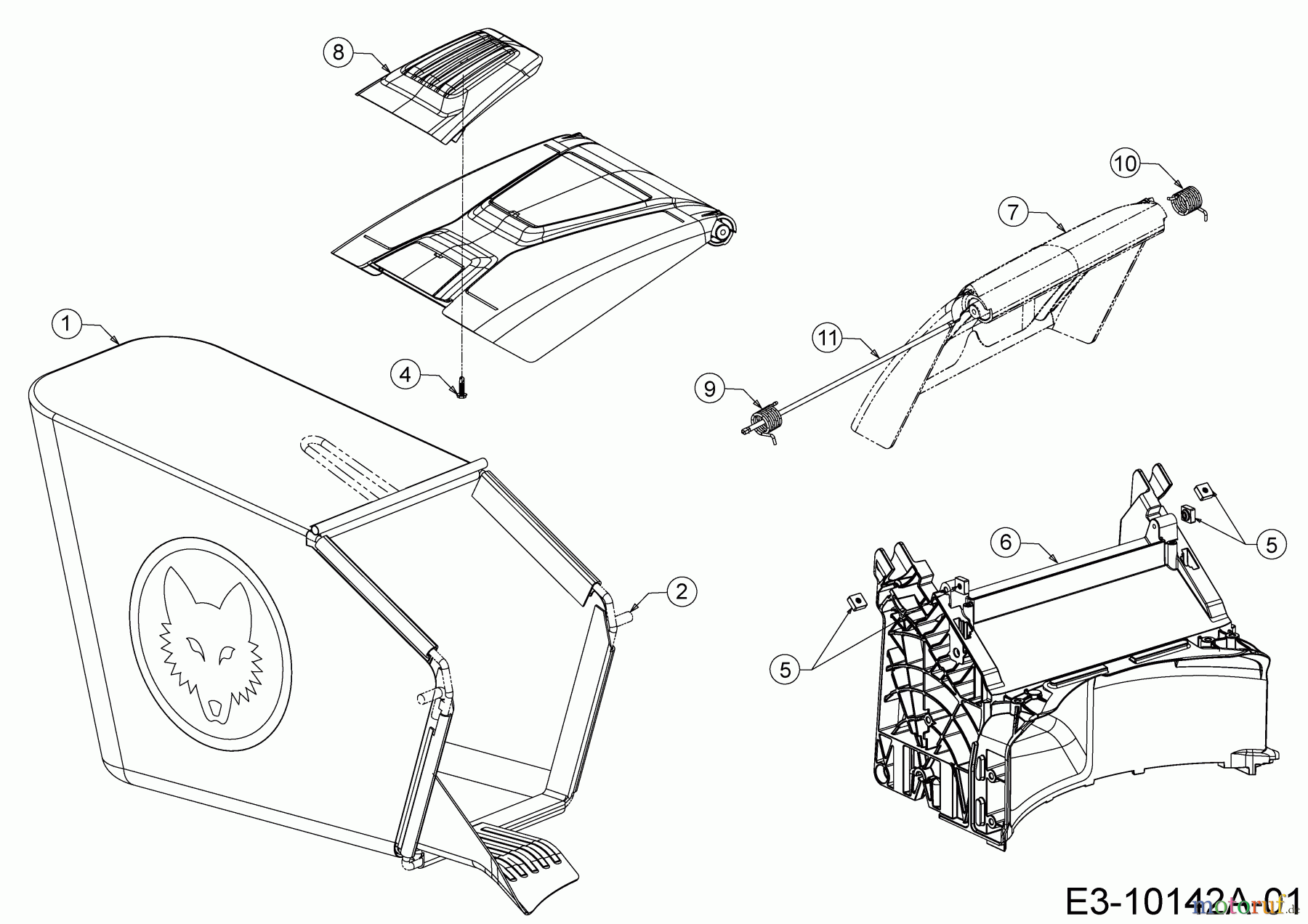 WOLF-Garten Expert Motormäher mit Antrieb Expert 460 A 12C-TUKC650 (2018) Grasfangsack, Heckklappe, Leitstück hinten