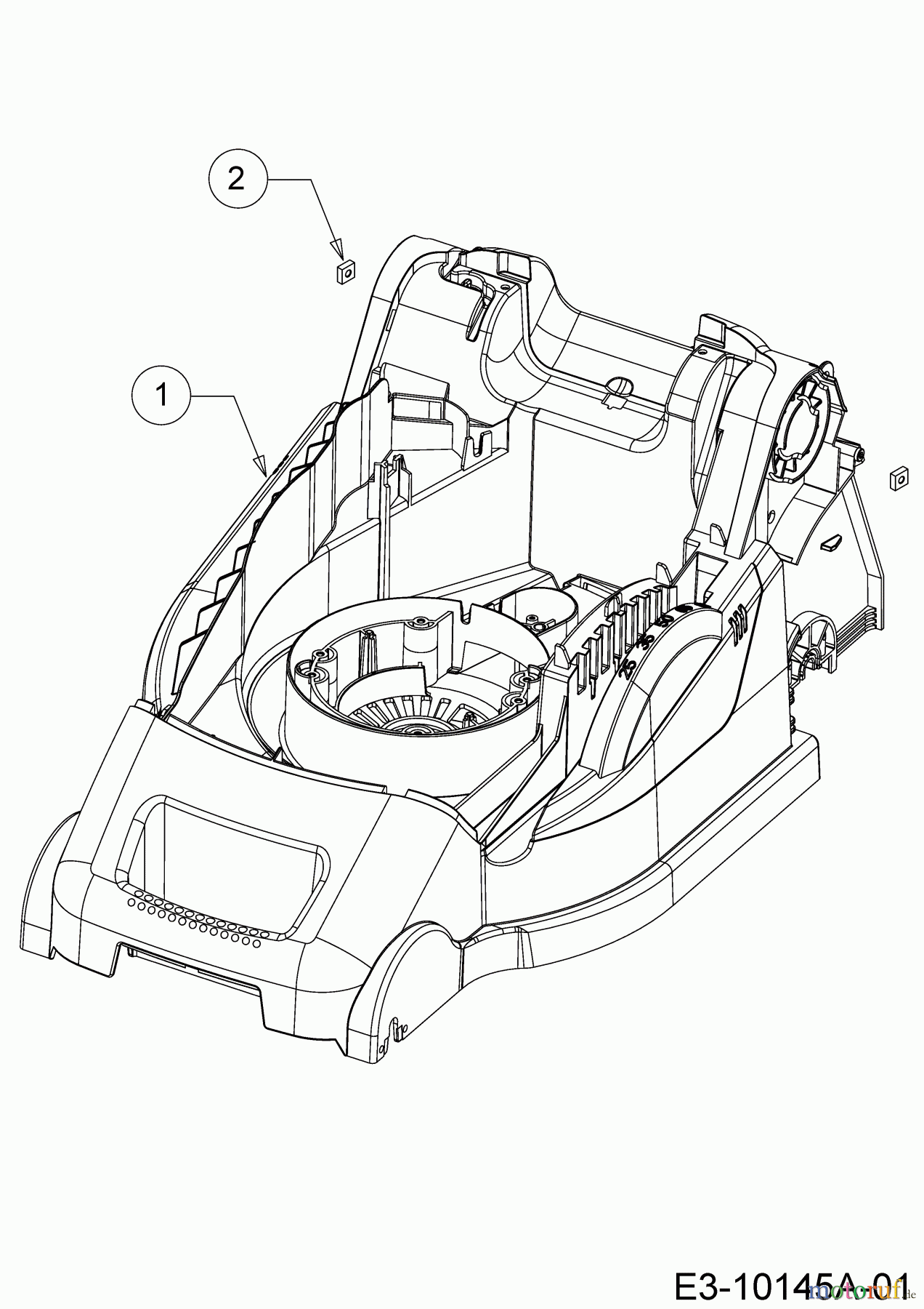 Wolf-Garten Elektromäher Blue Power 40 E 18BWH1Z1C50 (2018) Mähwerksgehäuse