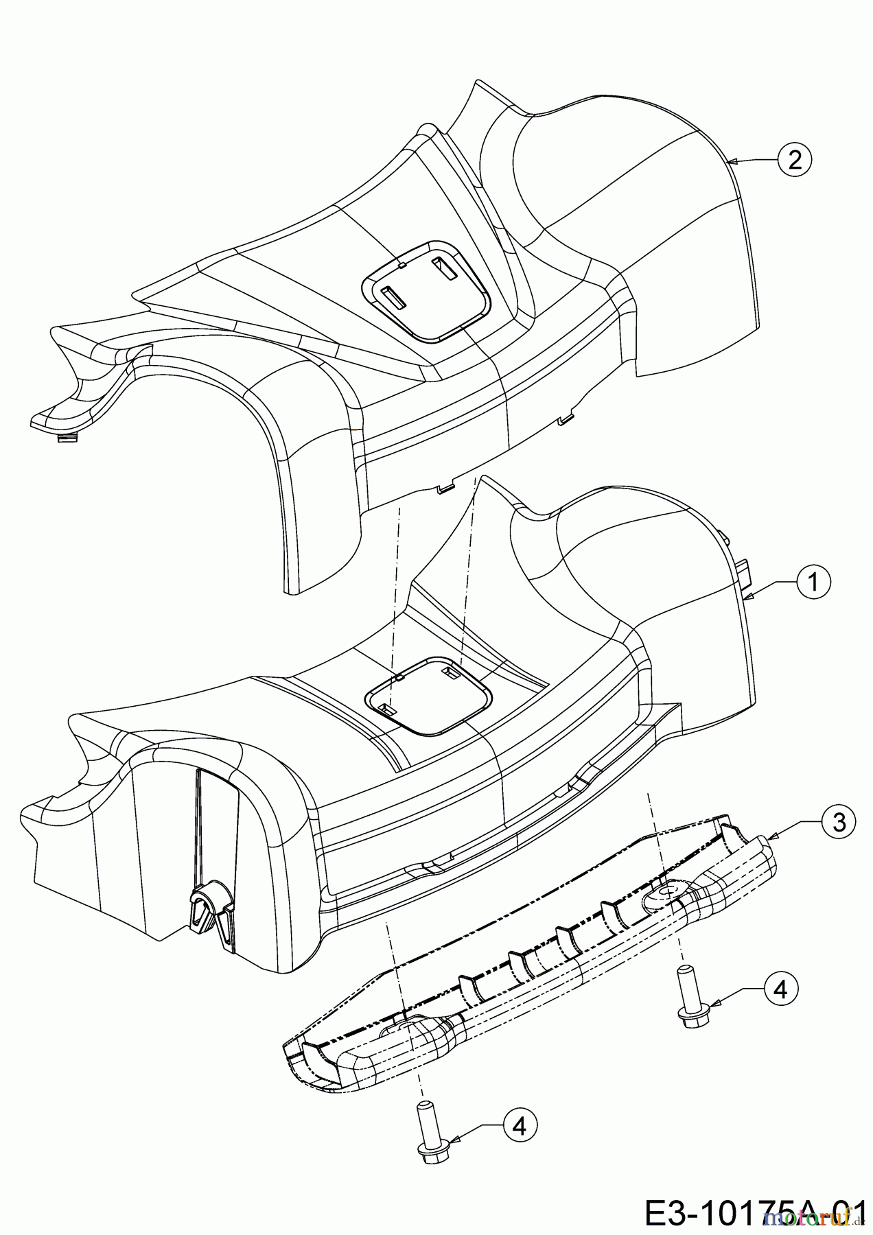 Wolf-Garten Motormäher mit Antrieb A 5300 A 12A-POKC650 (2017) Abdeckung Vorderachse