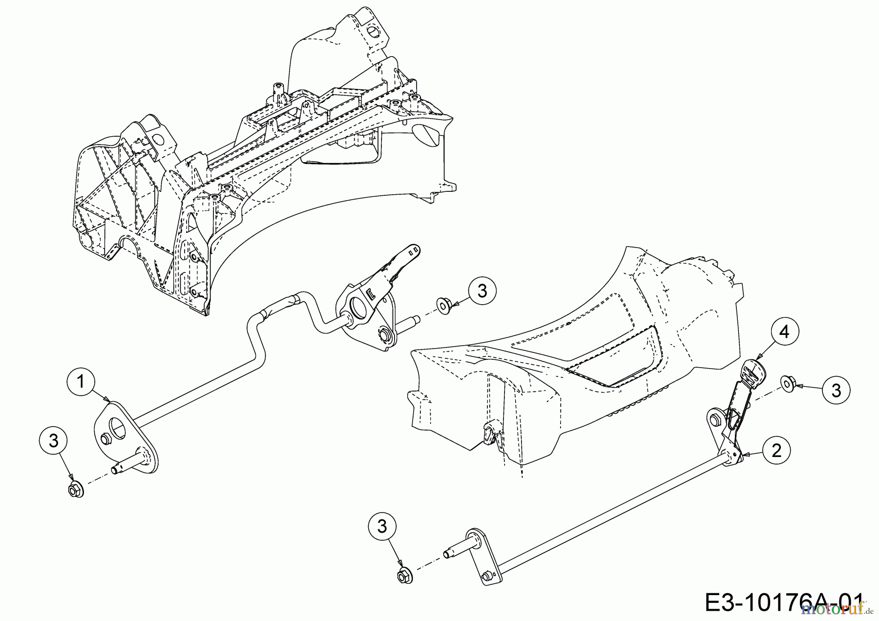 Wolf-Garten Motormäher mit Antrieb A 5300 A 12A-POKC650 (2017) Achsen, Höhenverstellung