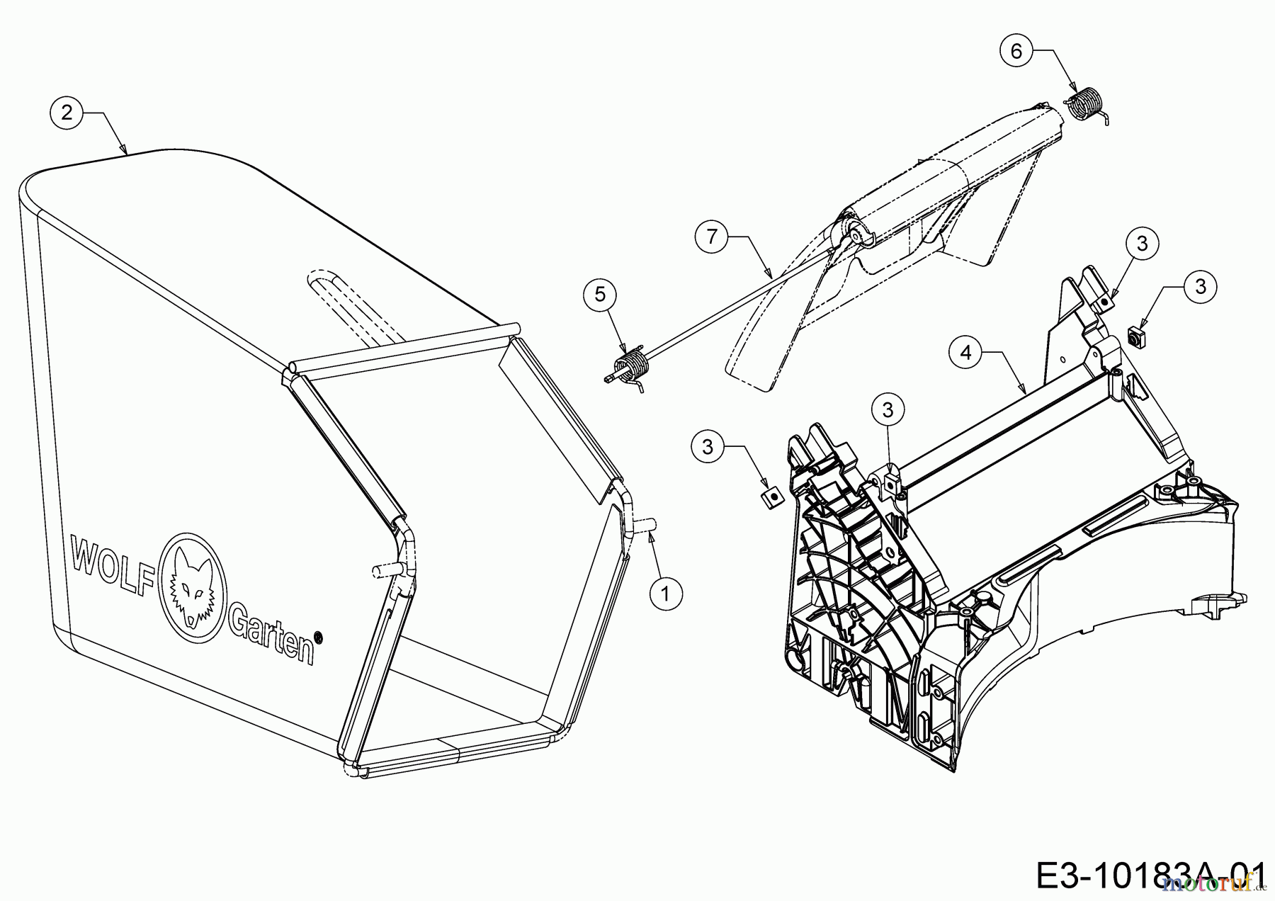  Wolf-Garten Motormäher A 4200 T 11A-LSSC650  (2017) Grasfangsack, Heckklappe, Leitstück hinten