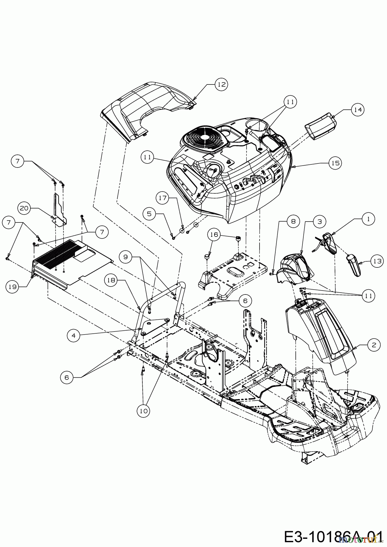  Cub Cadet Rasentraktoren LR2 NS76 13A221JD603  (2018) Verkleidungen