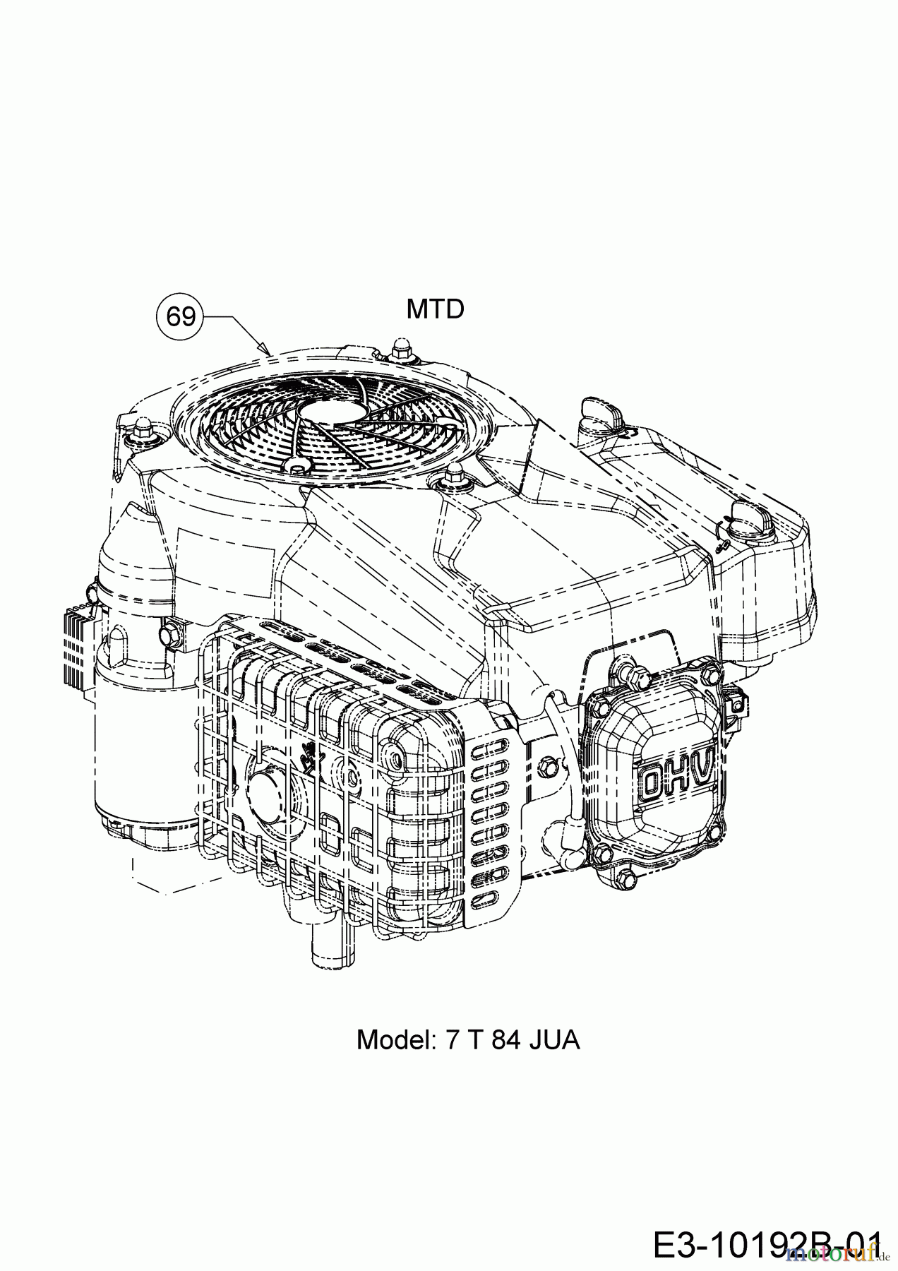 MTD Rasentraktoren Mnirider 76 RDHE 13A721SD600 (2018) Motor MTD