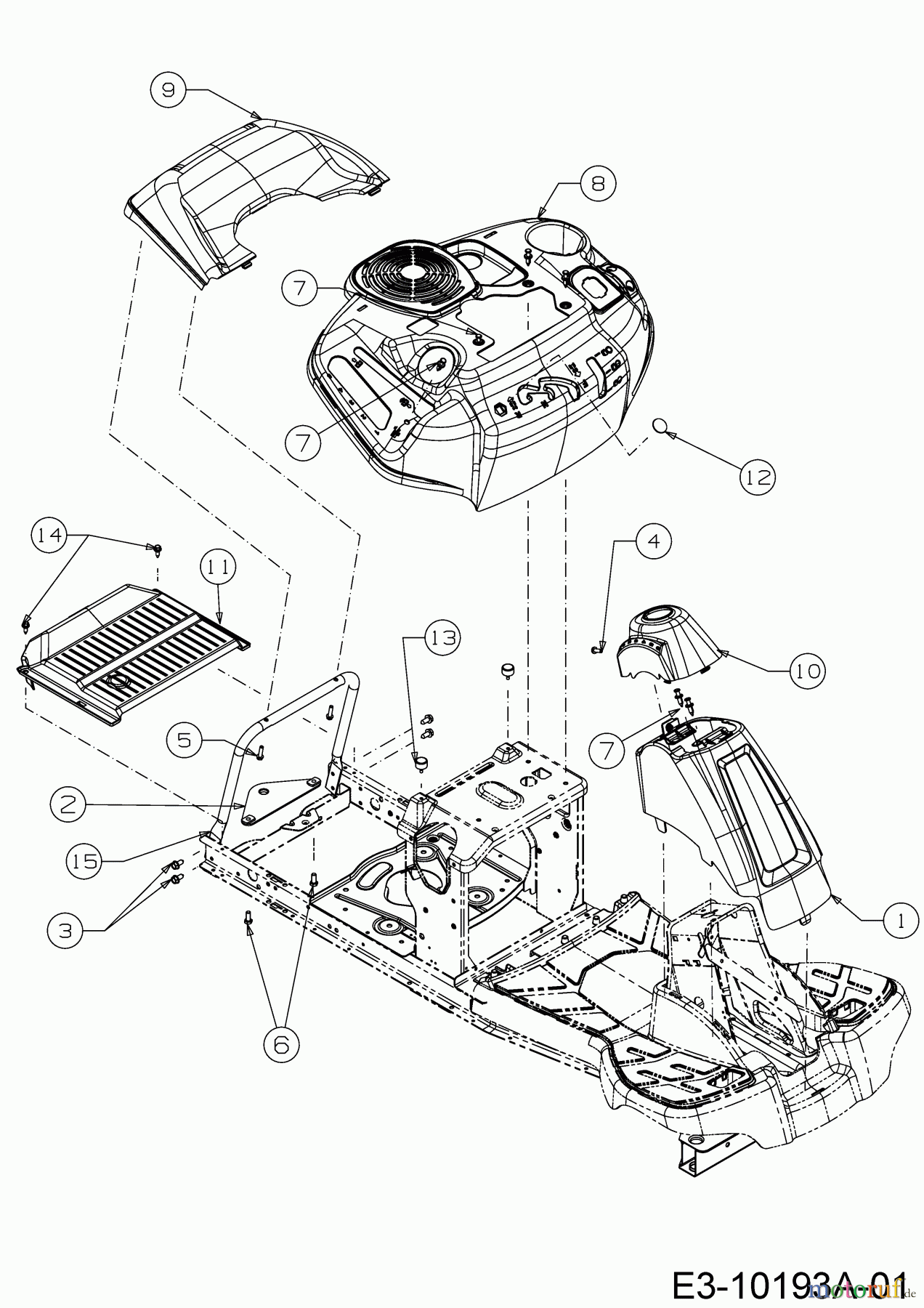  MTD Rasentraktoren Minirider 76 SDE 13B726JD600  (2018) Verkleidungen