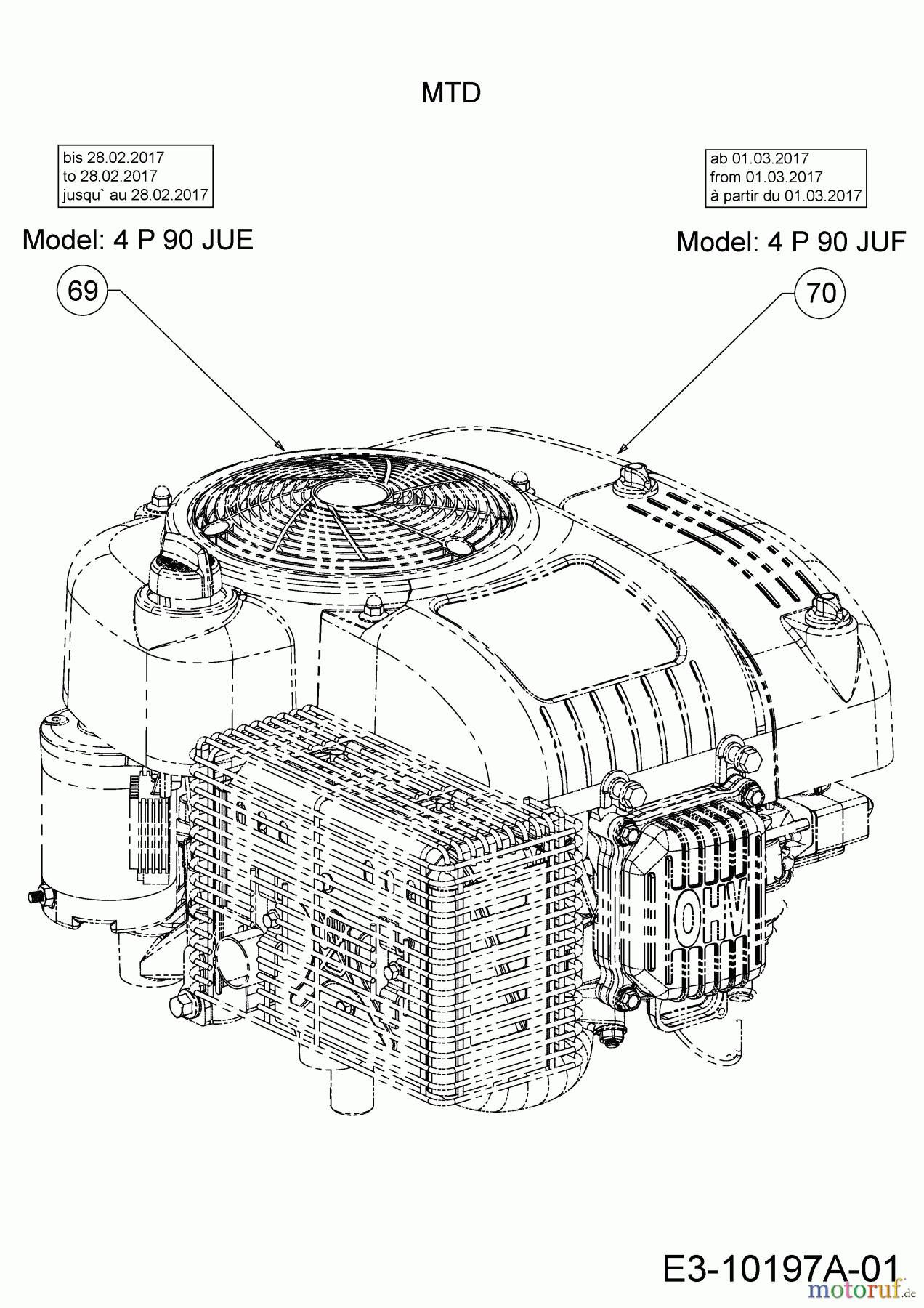 MTD Rasentraktoren 420/30 13B226JD308  (2017) Motor MTD