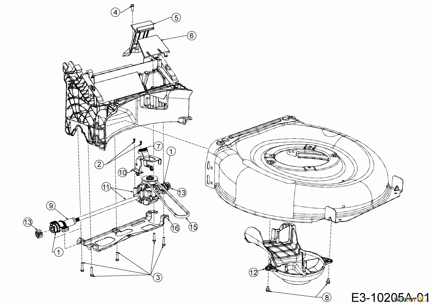 Wolf-Garten Motormäher mit Antrieb AH 4200 H 12A-LV5B650 (2017) Getriebe, Keilriemen