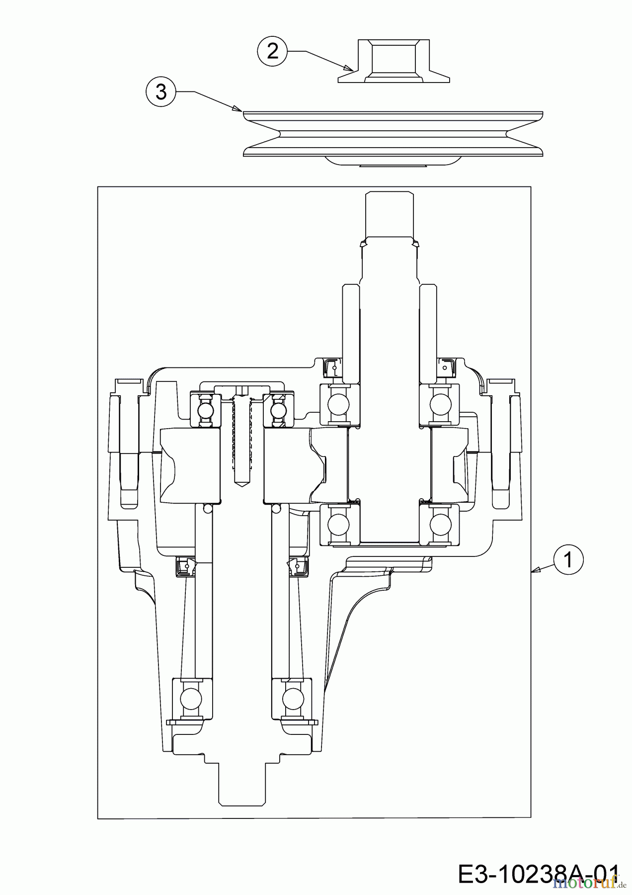 Cub Cadet Rasentraktoren XT2 PR95 13AGA1CB603 (2017) Messerspindel 618-07285