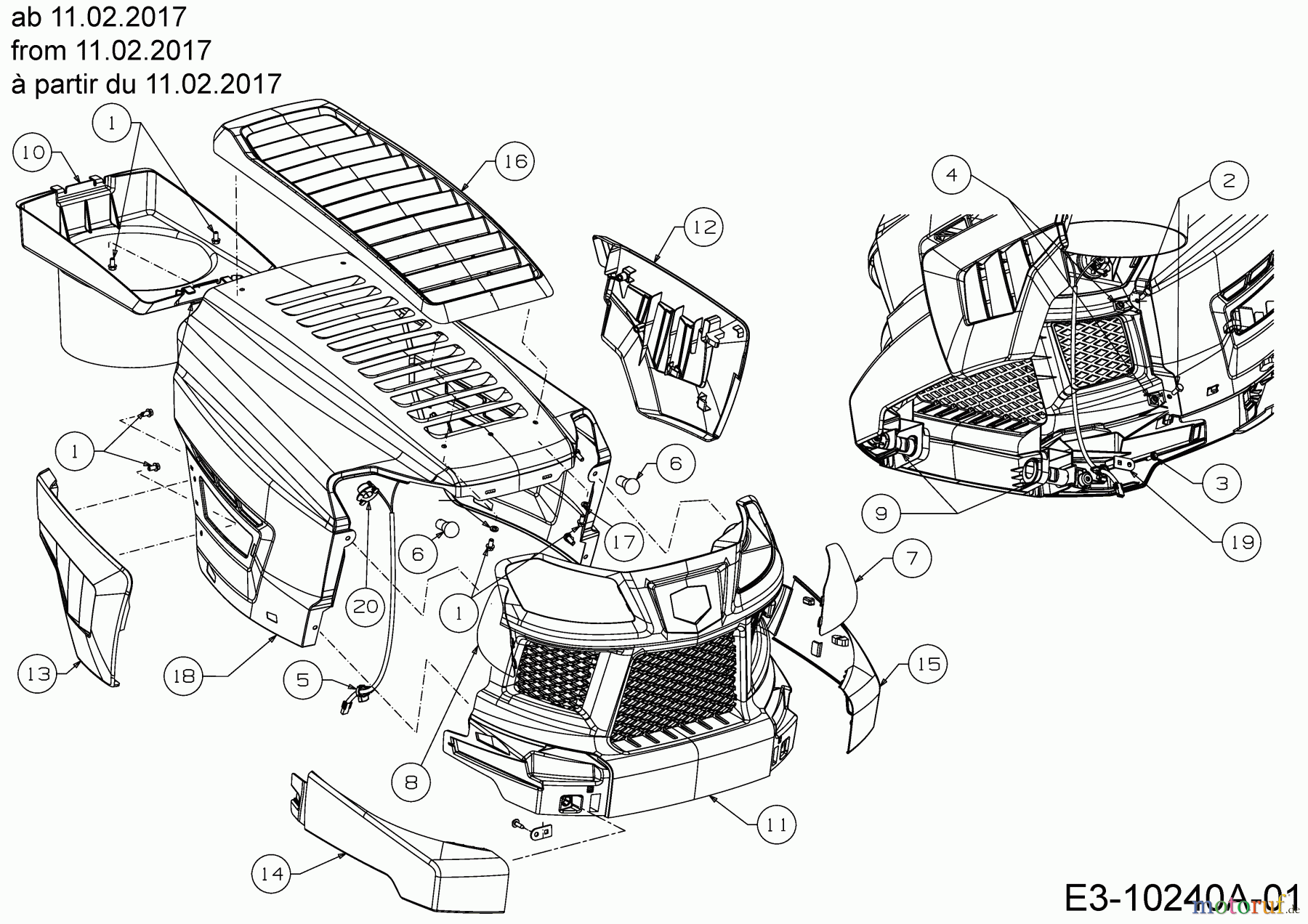 MTD Rasentraktoren XT1 547/42 13A8A1ZS306 (2017) Motorhaube Z-Style ab 11.02.2017