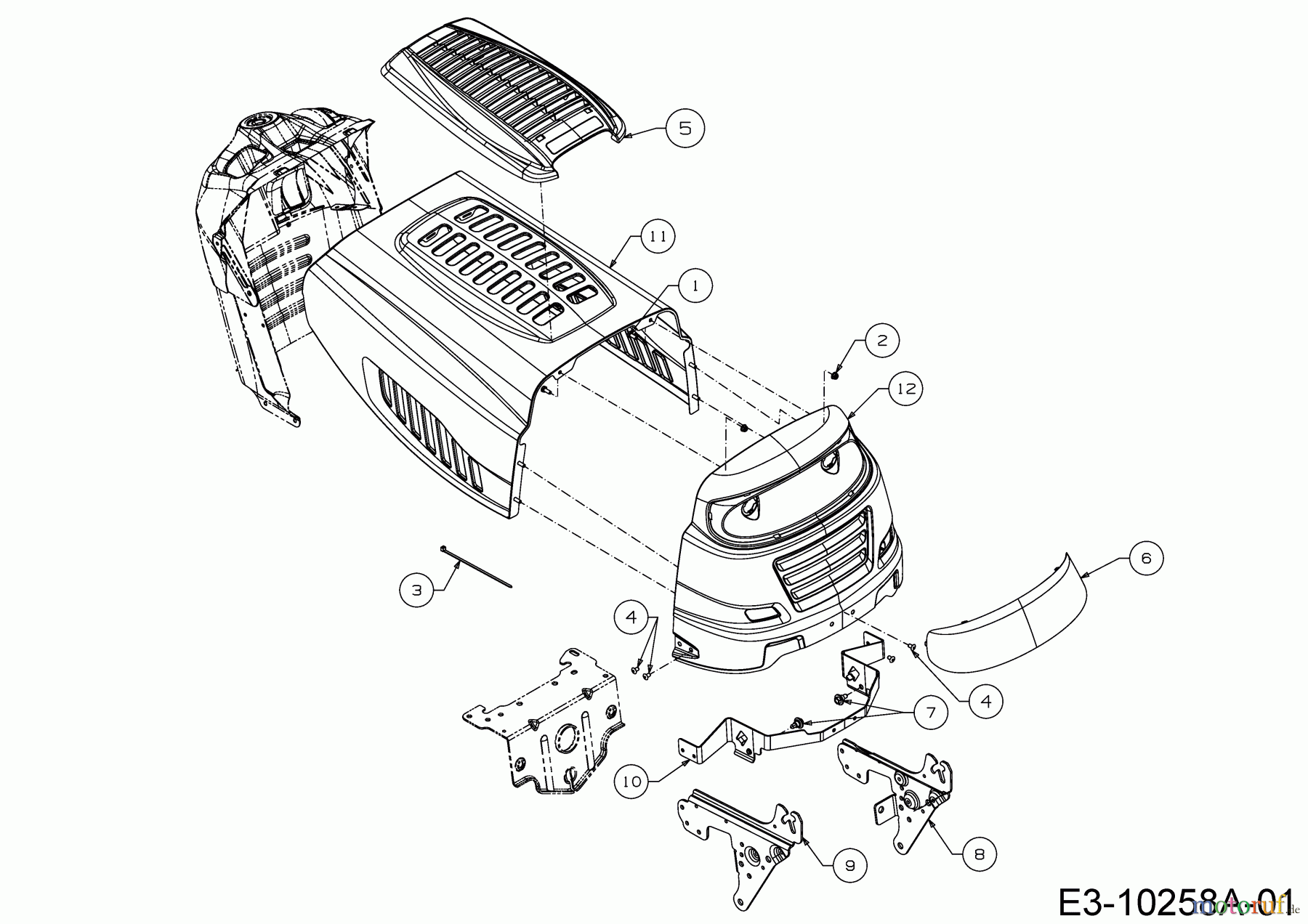 WOLF-Garten Expert Rasentraktoren E 13/92 T 13I2765E650 (2018) Motorhaube 5-Style