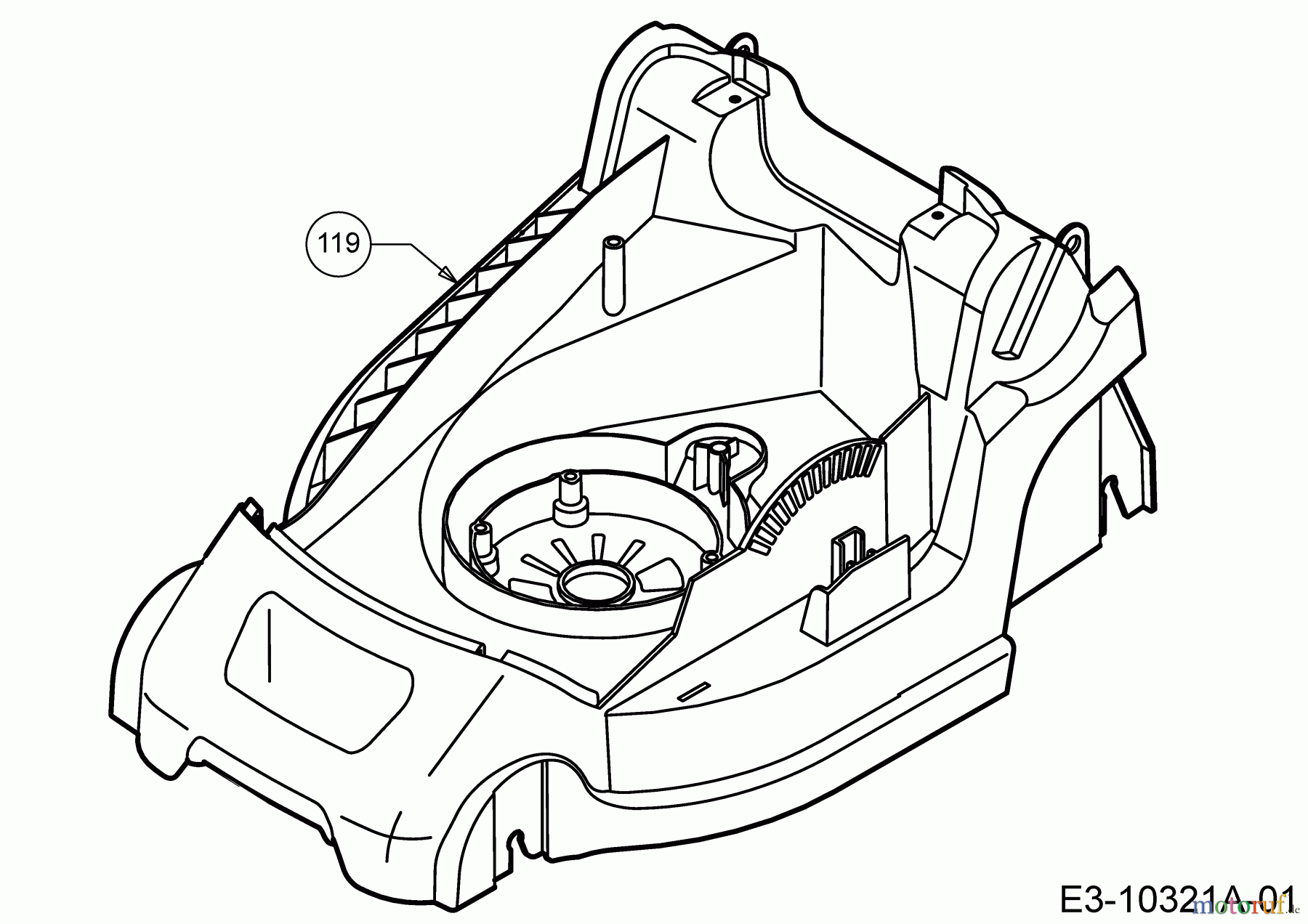 WOLF-Garten Expert Elektromäher Expert 37 E 18CWG1H-C50 (2018) Mähwerksgehäuse
