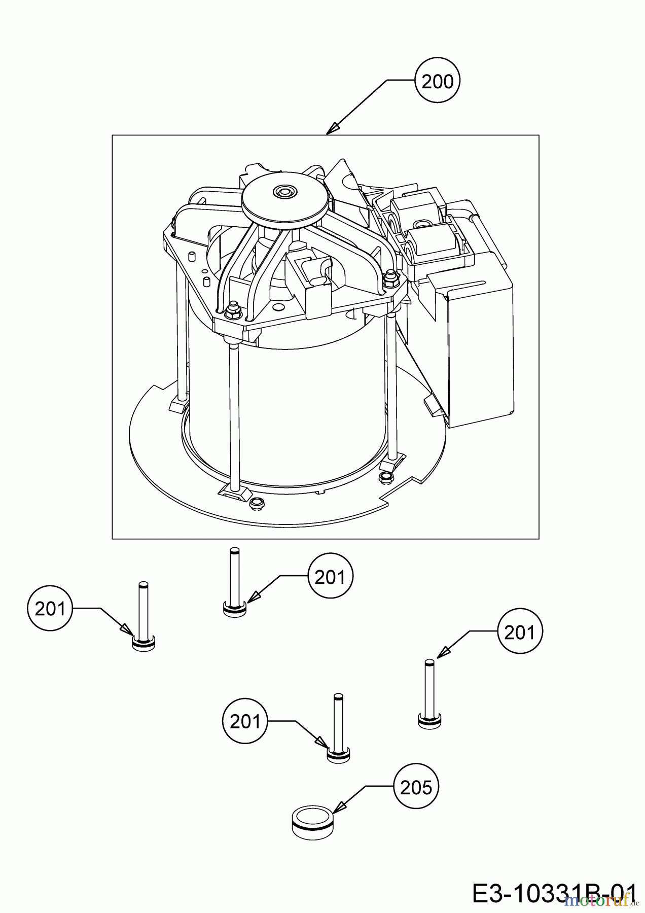 Wolf-Garten Elektromäher Blue Power 34 E 18BWF1X1C50 (2014) Elektromotor