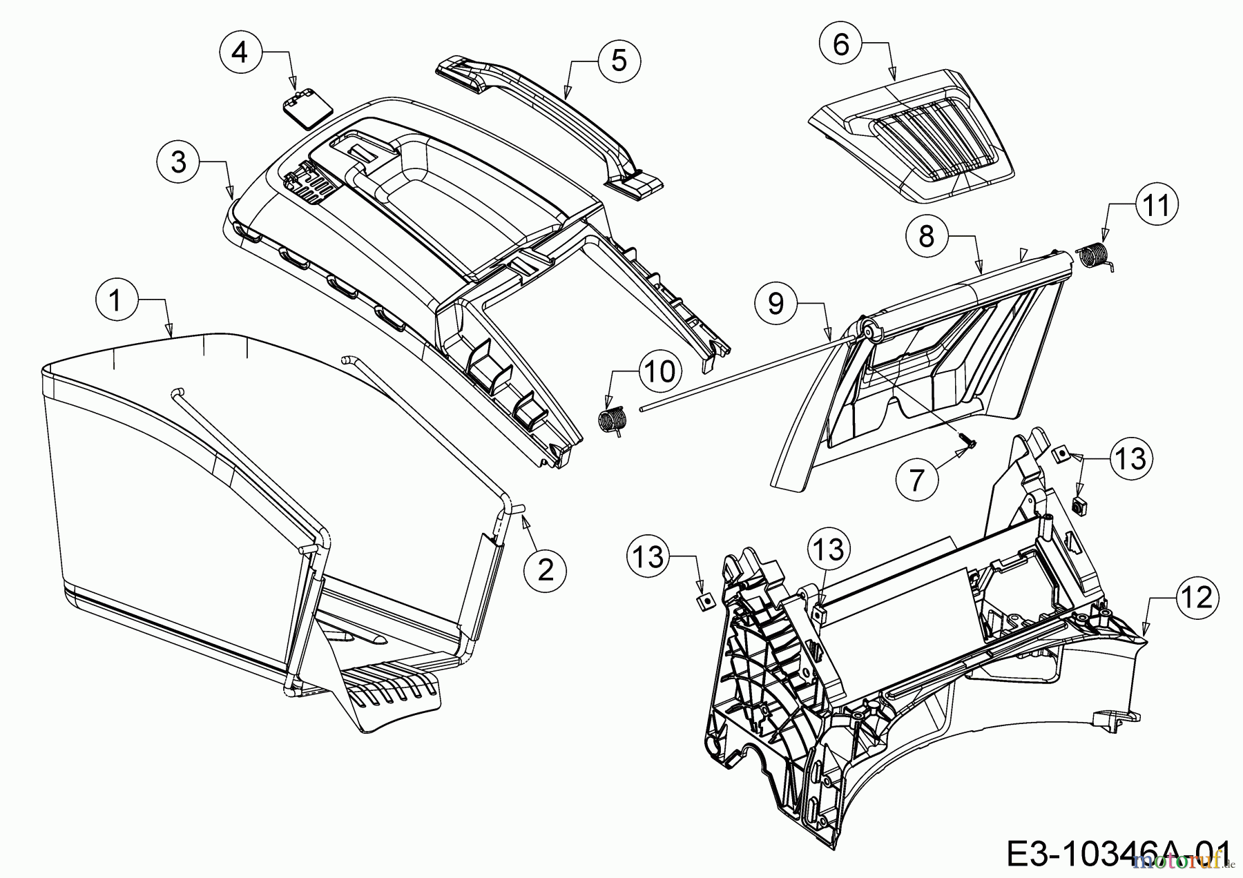 Mastercut Motormäher mit Antrieb TV 53 GRB 12AKPN9K659  (2017) Grasfangsack, Heckklappe, Leitstück hinten