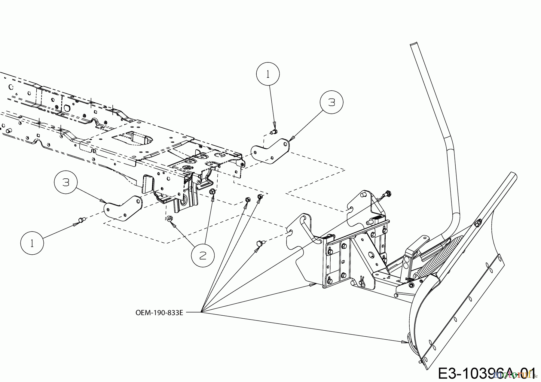 MTD Zubehör Zubehör Garten- und Rasentraktoren Räumschild für A Serie (NX 15) - Aufnahmekit für Räumschild OEM-190-833E 196-584-000 (2017) Aufnahmebügel Räumschild für A-Serie