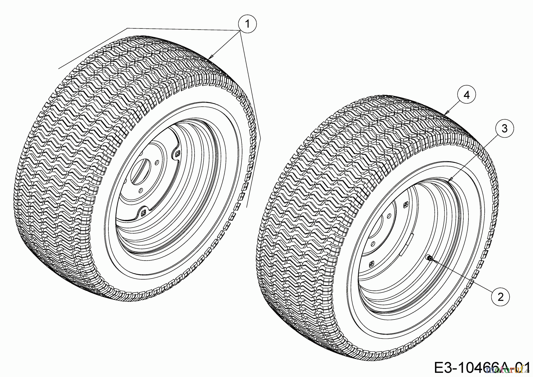 Cub Cadet Zero Turn Pro Z 100-48 53AWEFJF330 (2018) Räder hinten 23x10.5