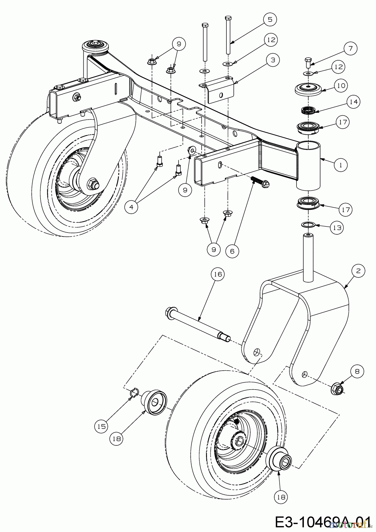 Cub Cadet Zero Turn Z1 122 53AWEHRF603 (2018) Vorderachse