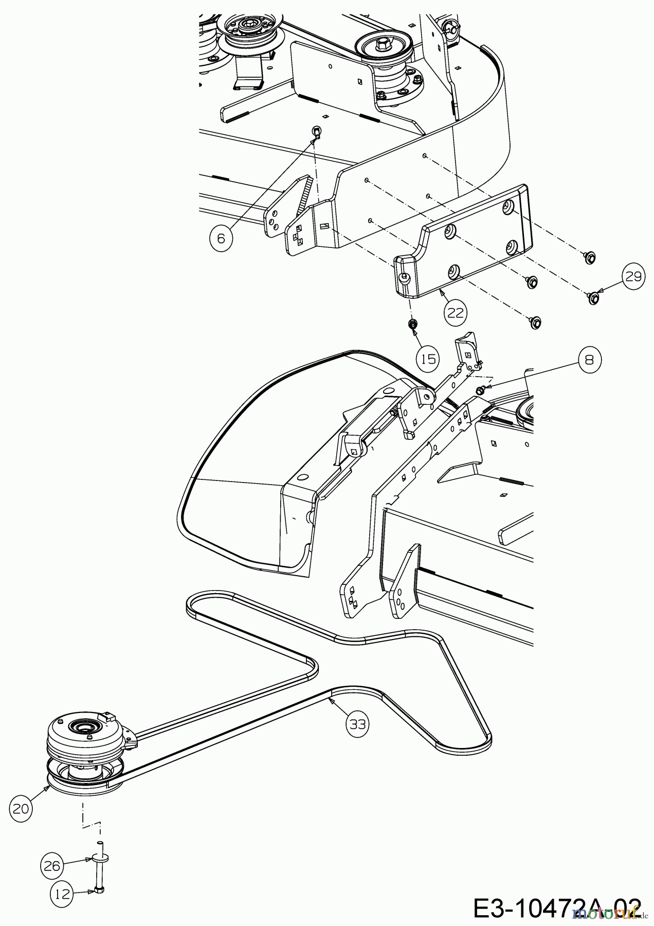 Cub Cadet Zero Turn Z1 122 53AWEHRF603 (2018) Elektromagnetkupplung, Keilriemen Messerantrieb