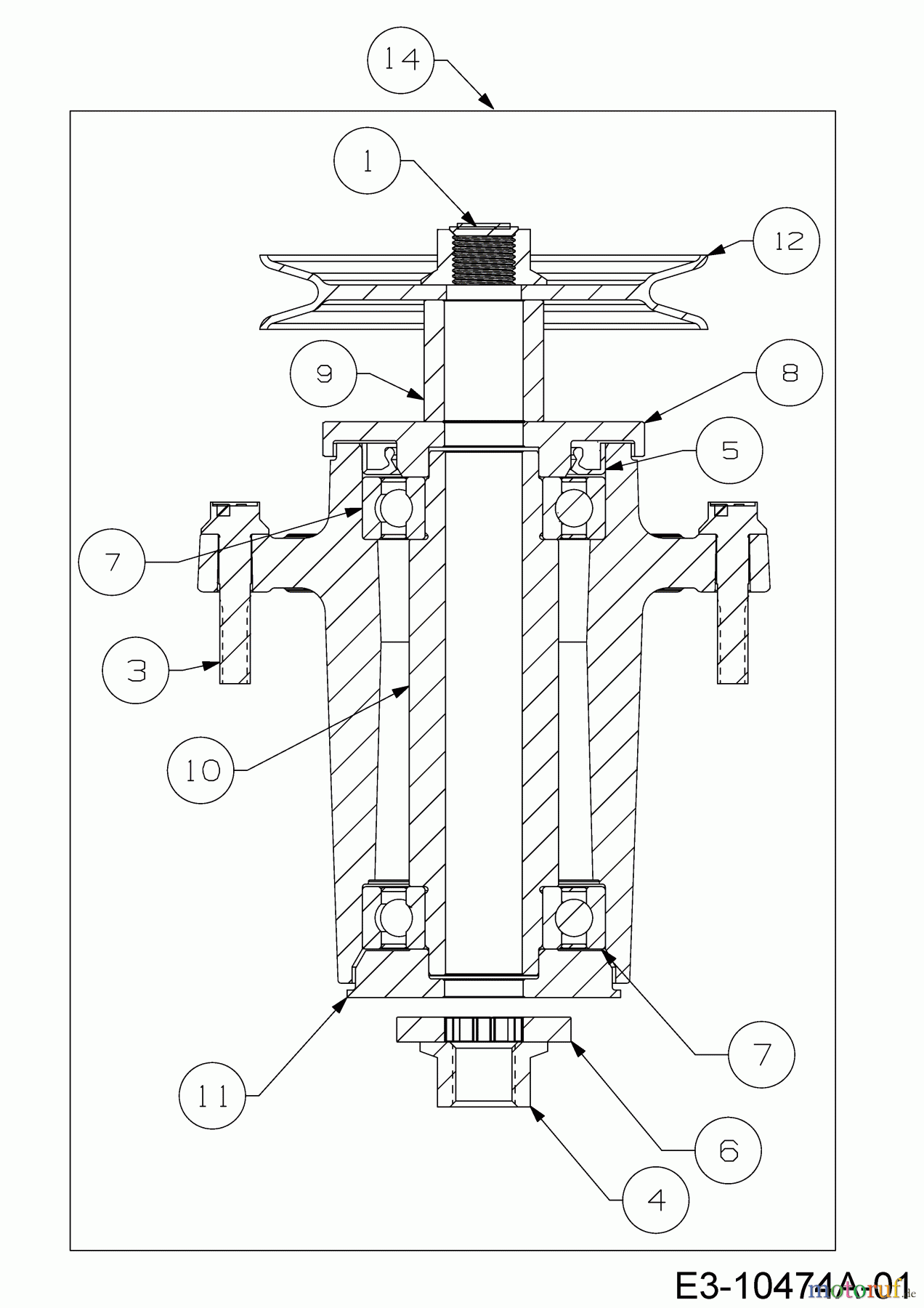 Cub Cadet Zero Turn Pro Z 100-48 53AWEFJF330 (2018) Messerspindel 618-07417