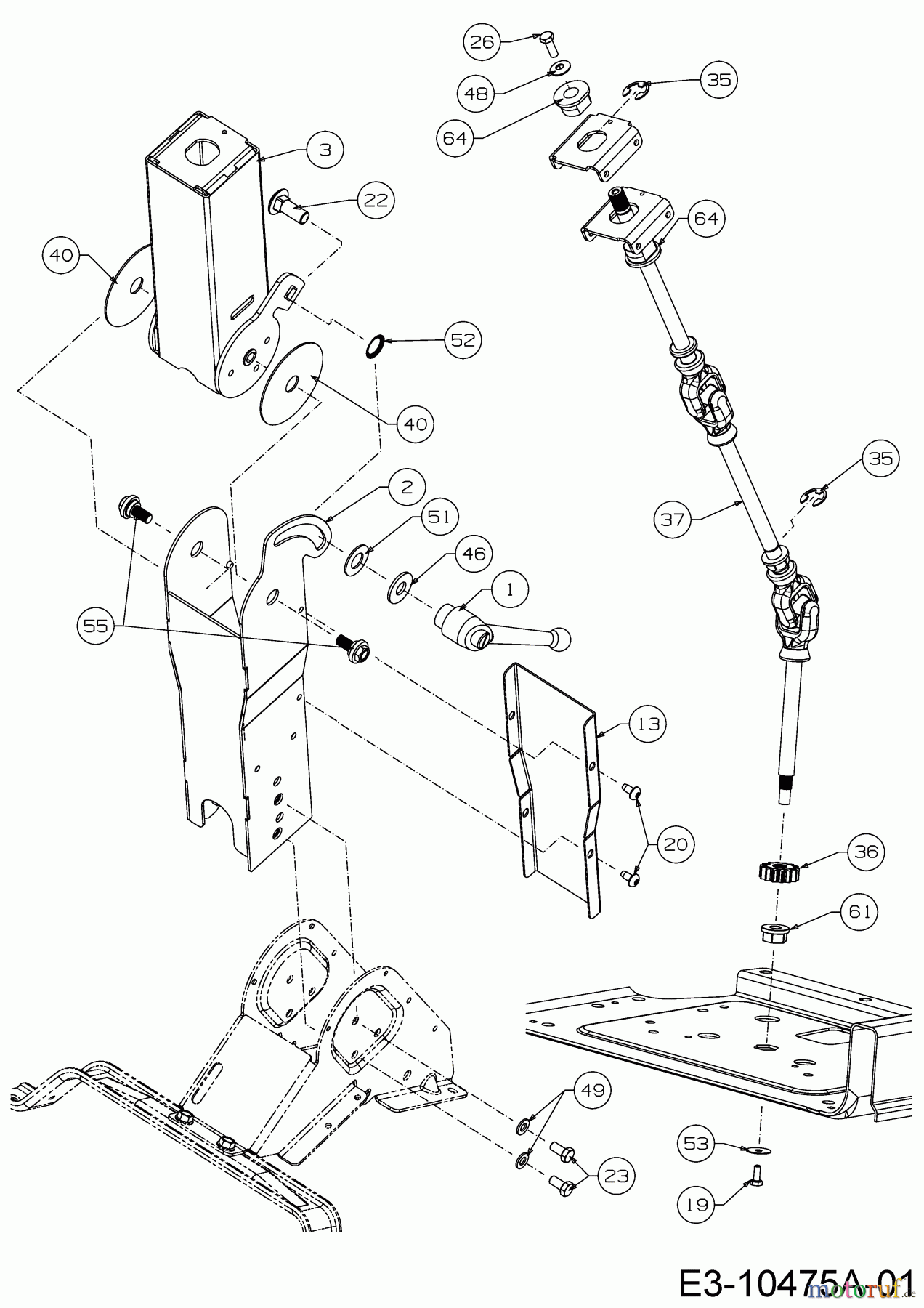 Cub Cadet Zero Turn Pro Z 100-48 53AWEFJF330 (2018) Lenksäule, Lenksäulenverstellung
