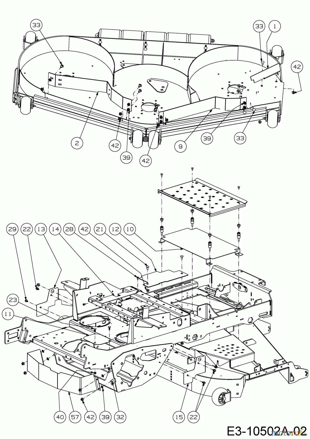Cub Cadet Zero Turn Z7 183 53AIHKUY603 (2018) Abdeckungen Rahmen