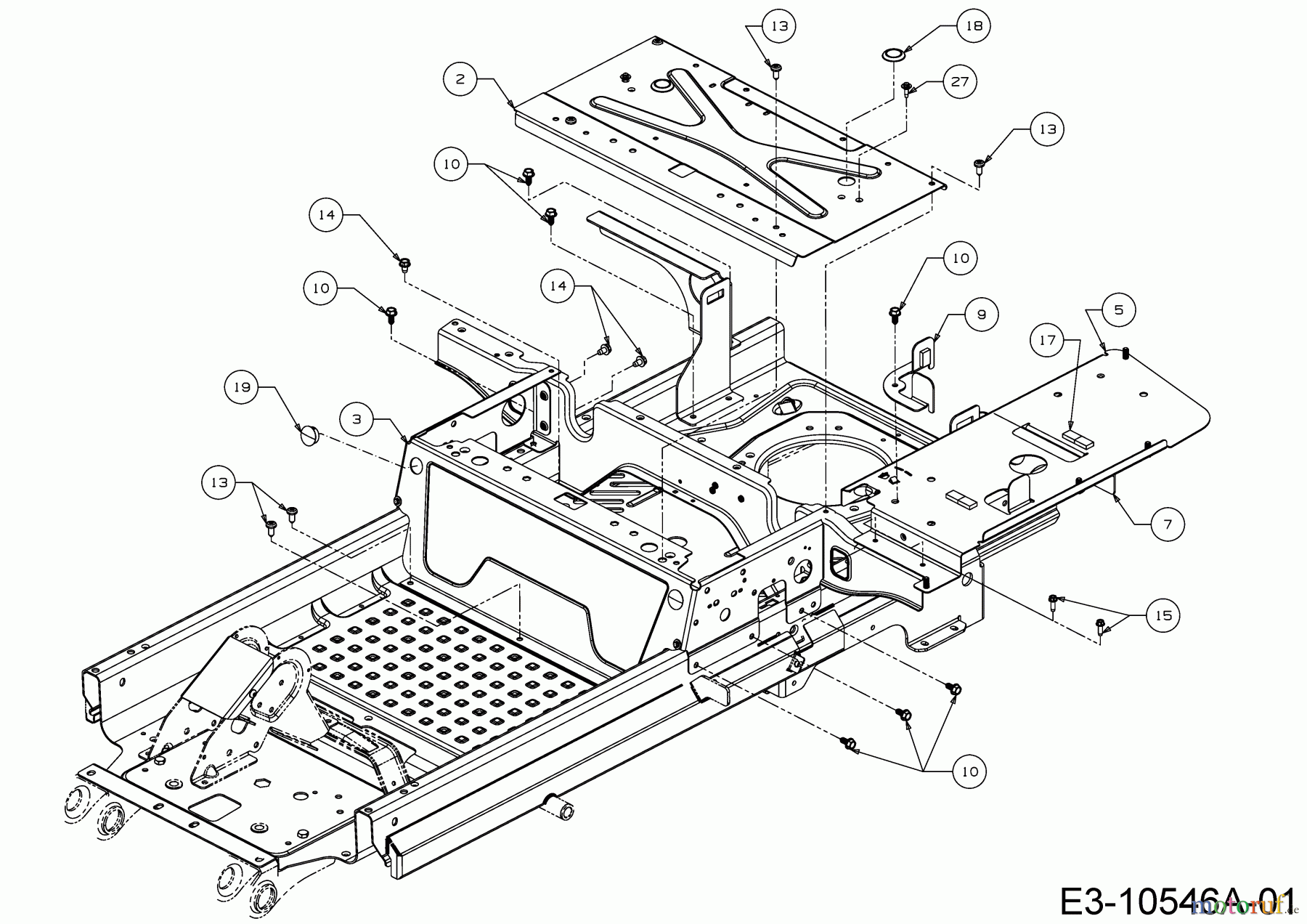  Cub Cadet Zero Turn Z-Force S 60 17BSDGHD010  (2018) Sitzplatte, Trägerplatte Tank