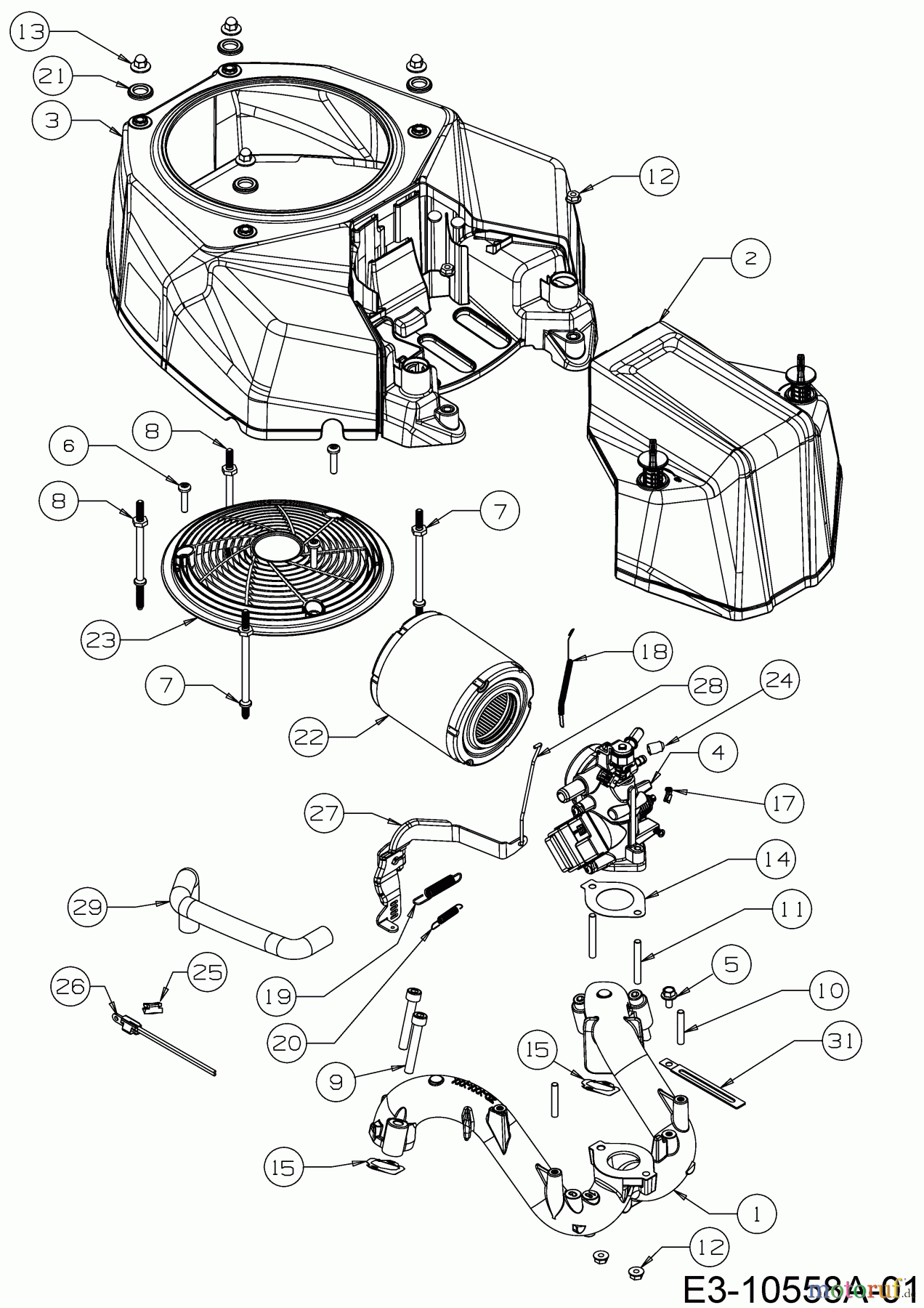  MTD-Motoren Vertikal 9Q78HUA 752Z9Q78HUA  (2018) Ansaugkrümmer, Gebläsegehäuse, Luftfilter