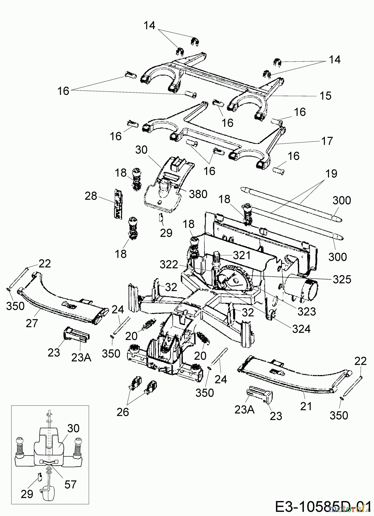 Robomow Mähroboter RS615 (White) PRD6100CW (2016) Frontplatine, Höhenverstellung, Schwimmer