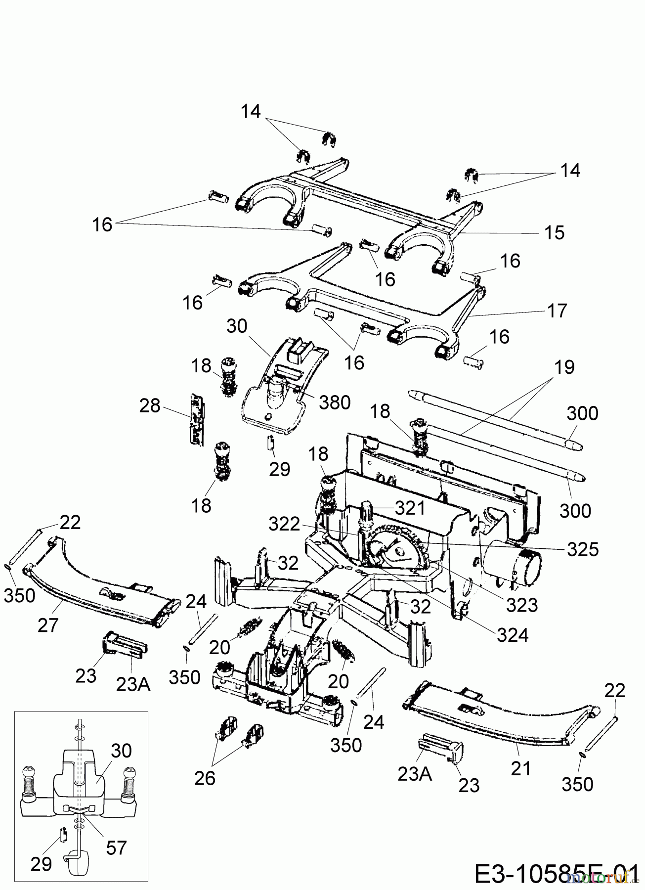 Robomow Mähroboter RS615U 22ASBA-A619 (2018) Frontplatine, Höhenverstellung, Schwimmer