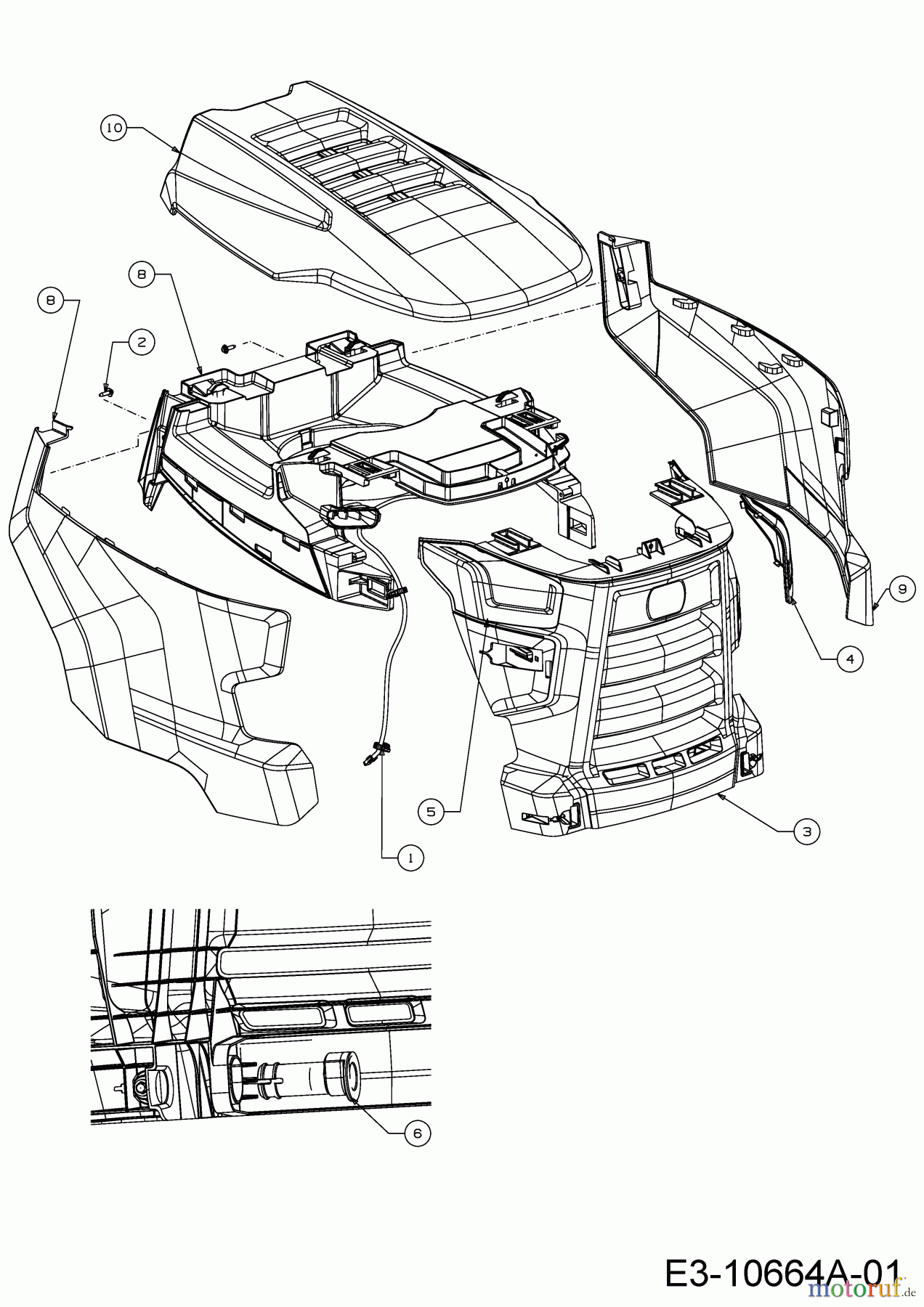 Cub Cadet Rasentraktoren XT2 PS117I 13BZA1CN603 (2018) Motorhaube C-Style