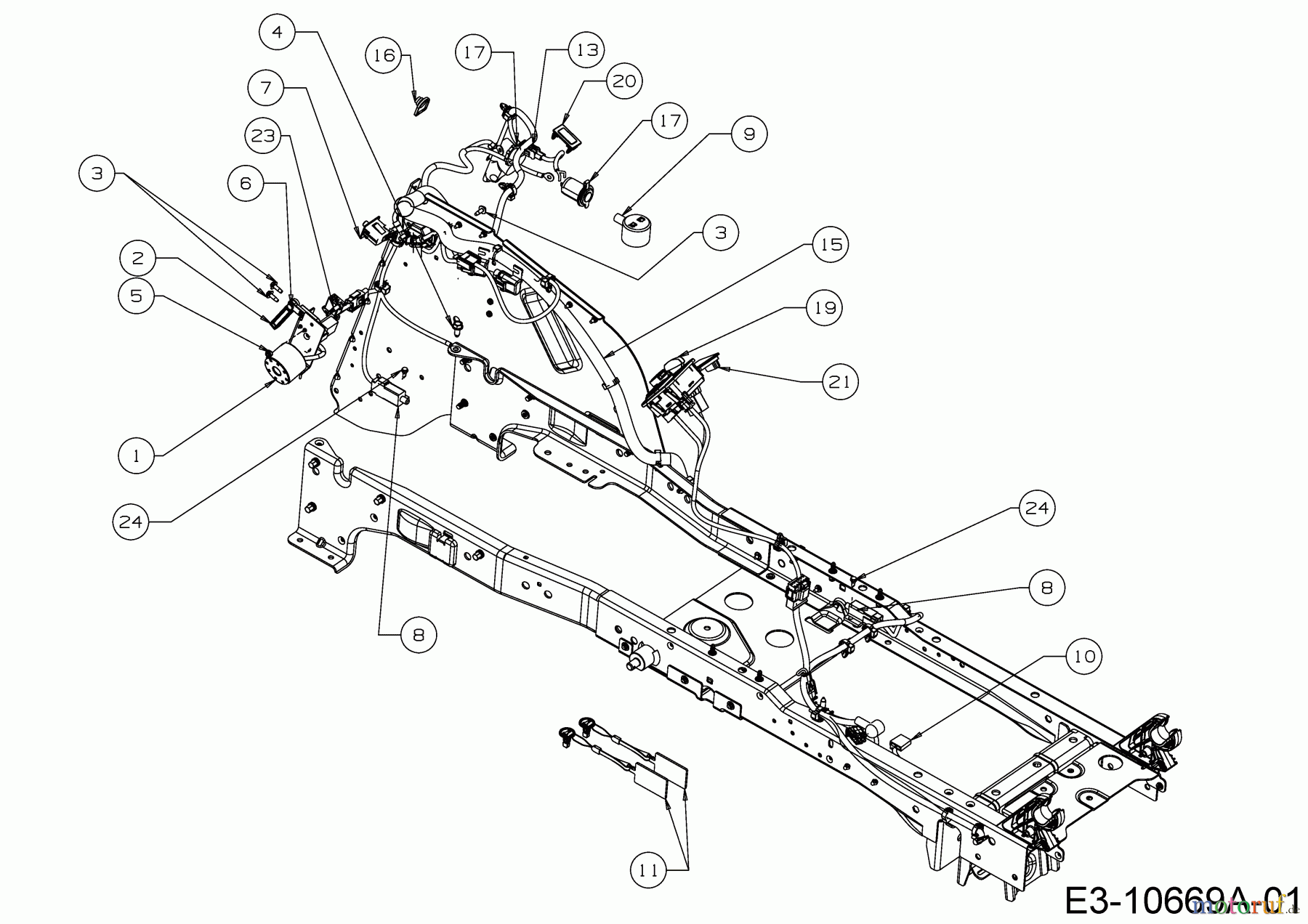 WOLF-Garten Expert Rasentraktoren 106.220 HP 13PAA1VR650 (2018) Elektroteile