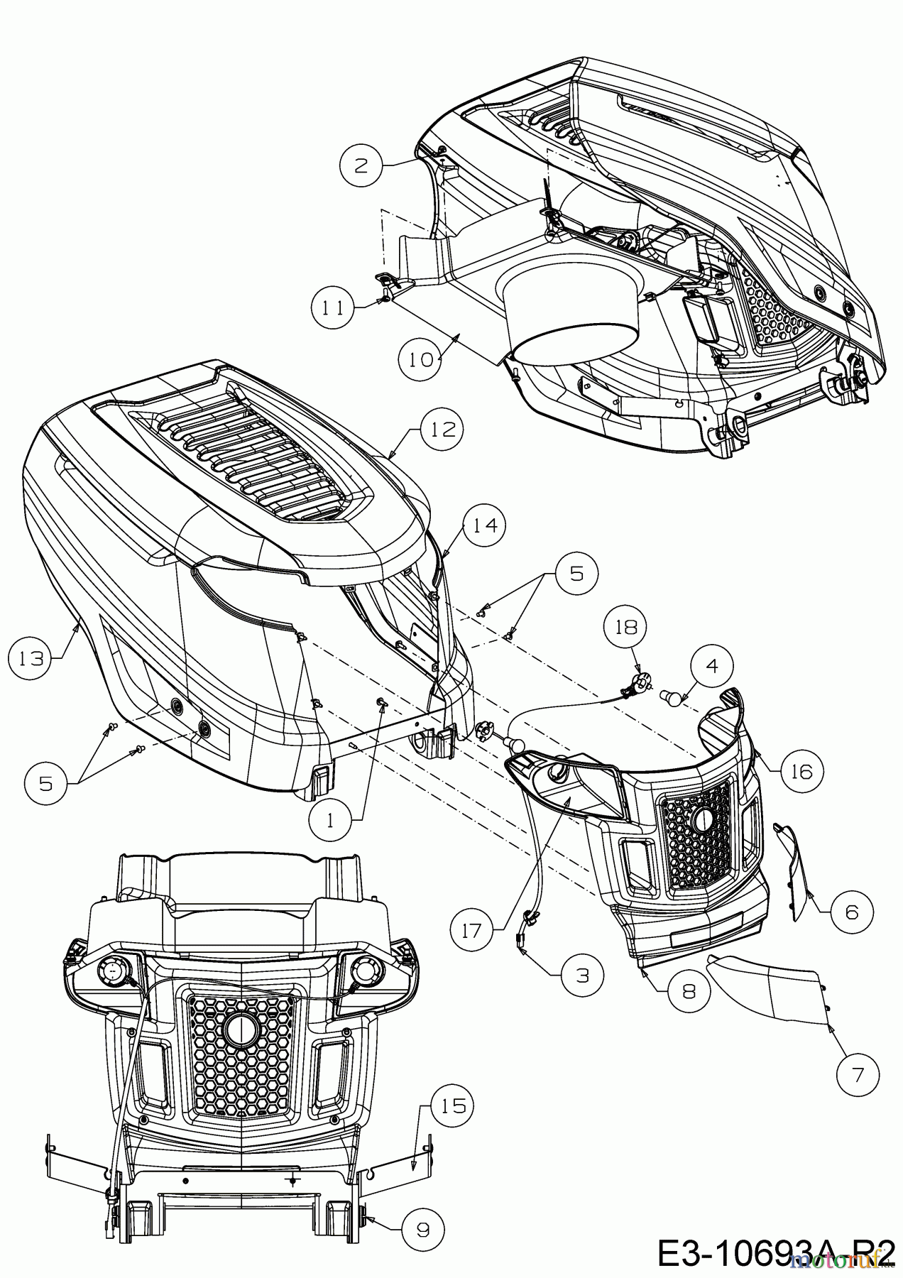 MTD Rasentraktoren 23/42 K 13AQA1KR308 (2018) Motorhaube K-Style