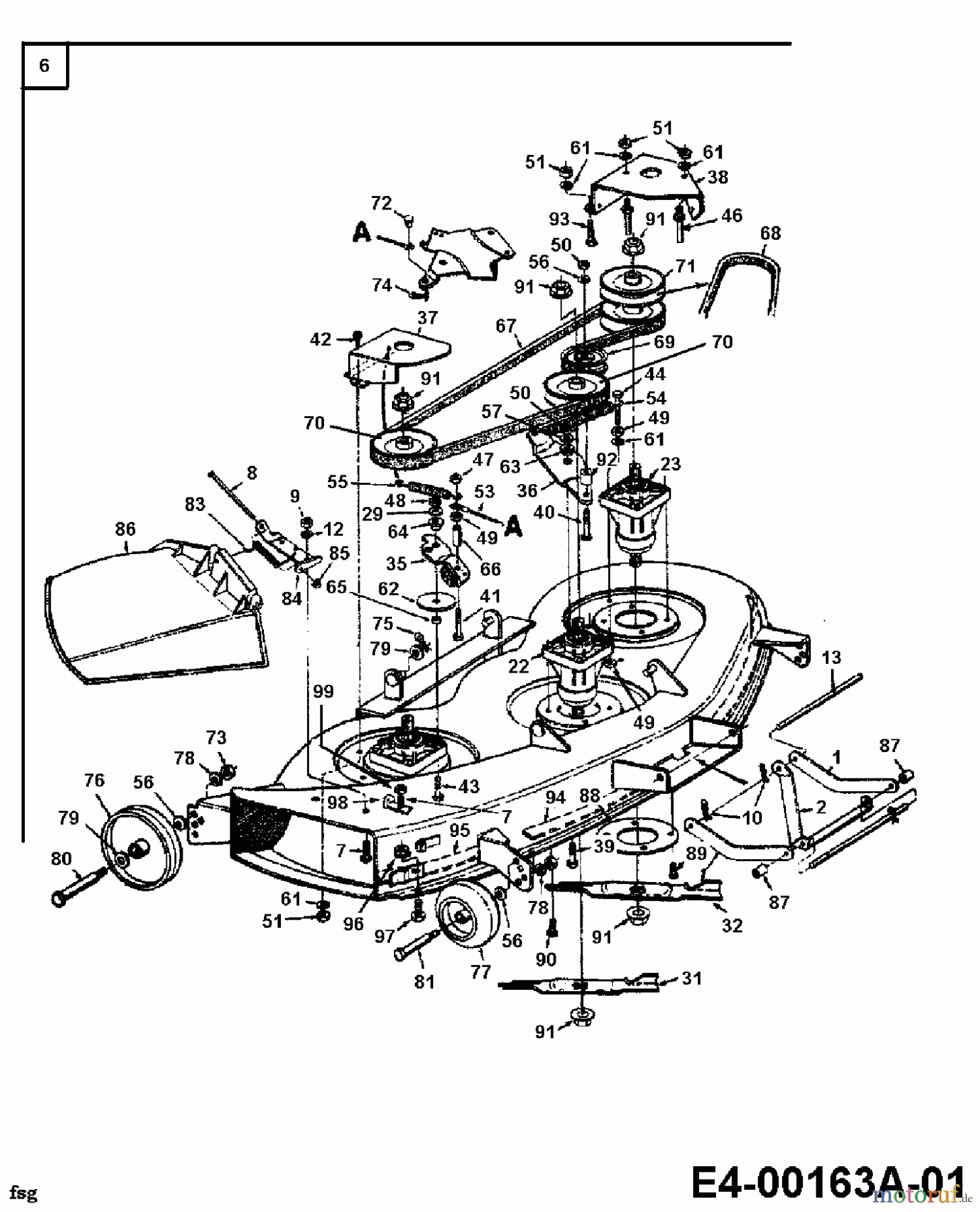  MTD Gartentraktoren G 185 14AJ845H678  (1998) Mähwerk H (46