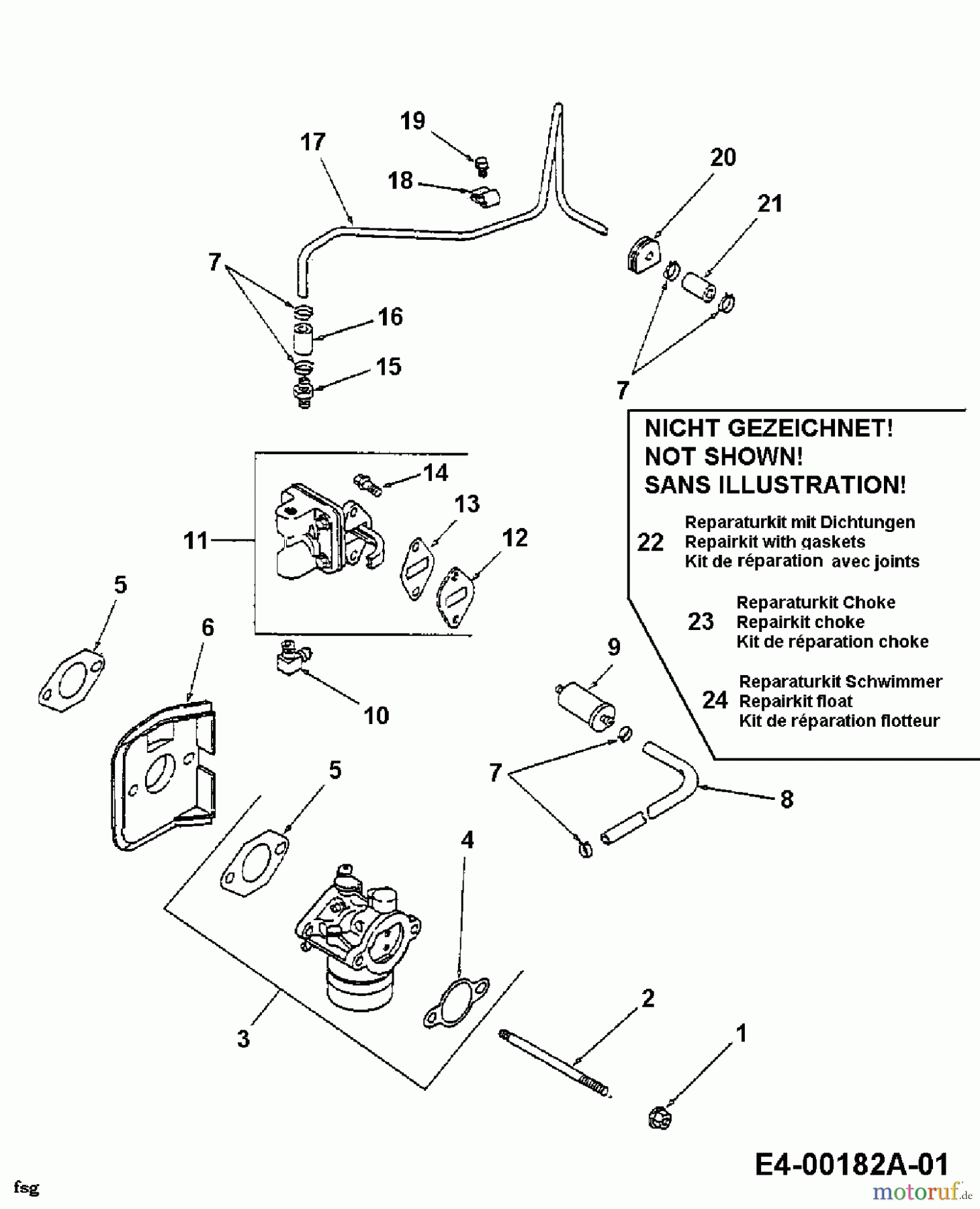 Cub Cadet Zero Turn Z 42 53BA1B2G603  (1998) Vergaser