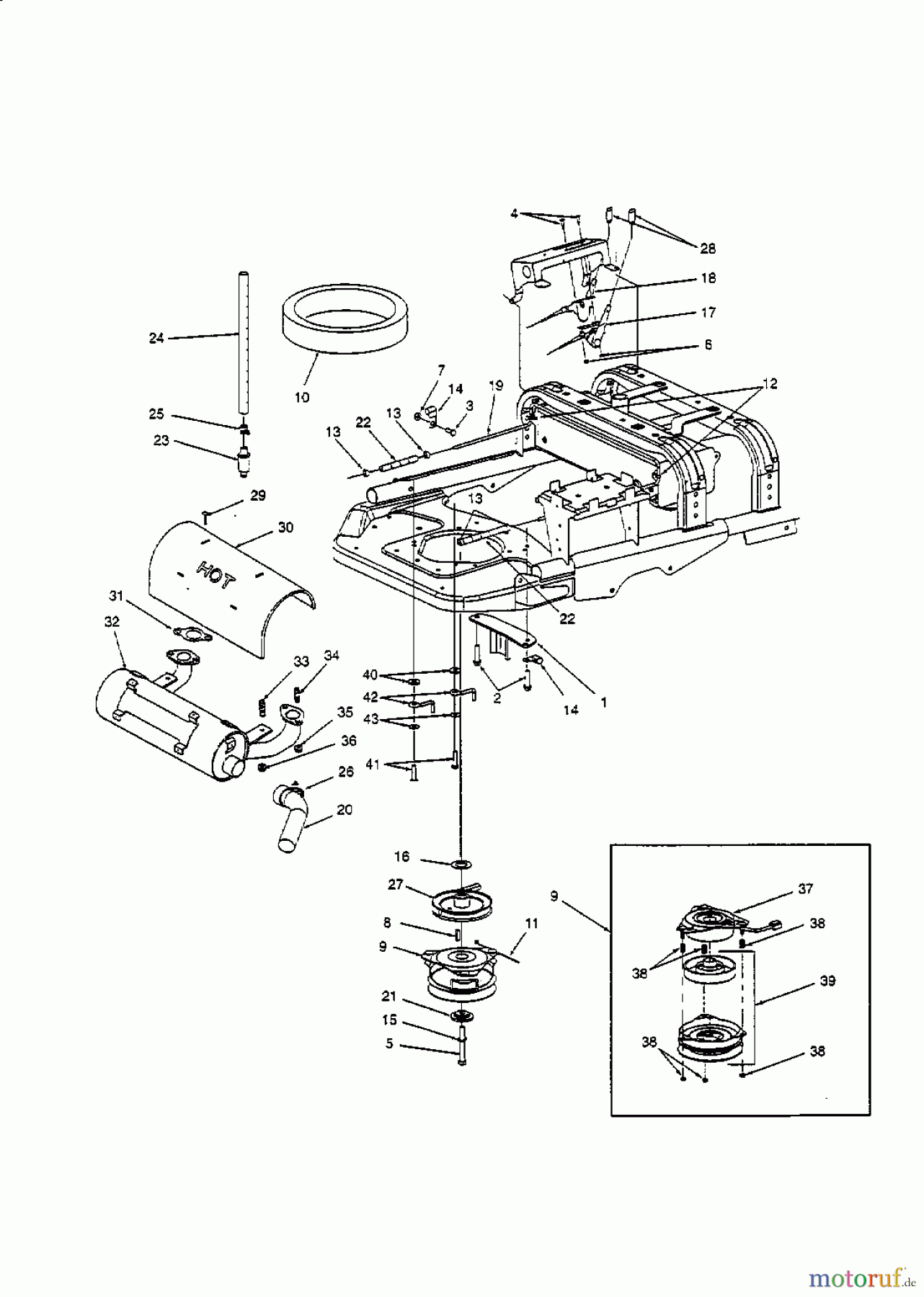 White Zero Turn ZTR Superior 53CA1A6M680 (2000) Auspuff, Bowdenzüge, Elektromagnetkupplung
