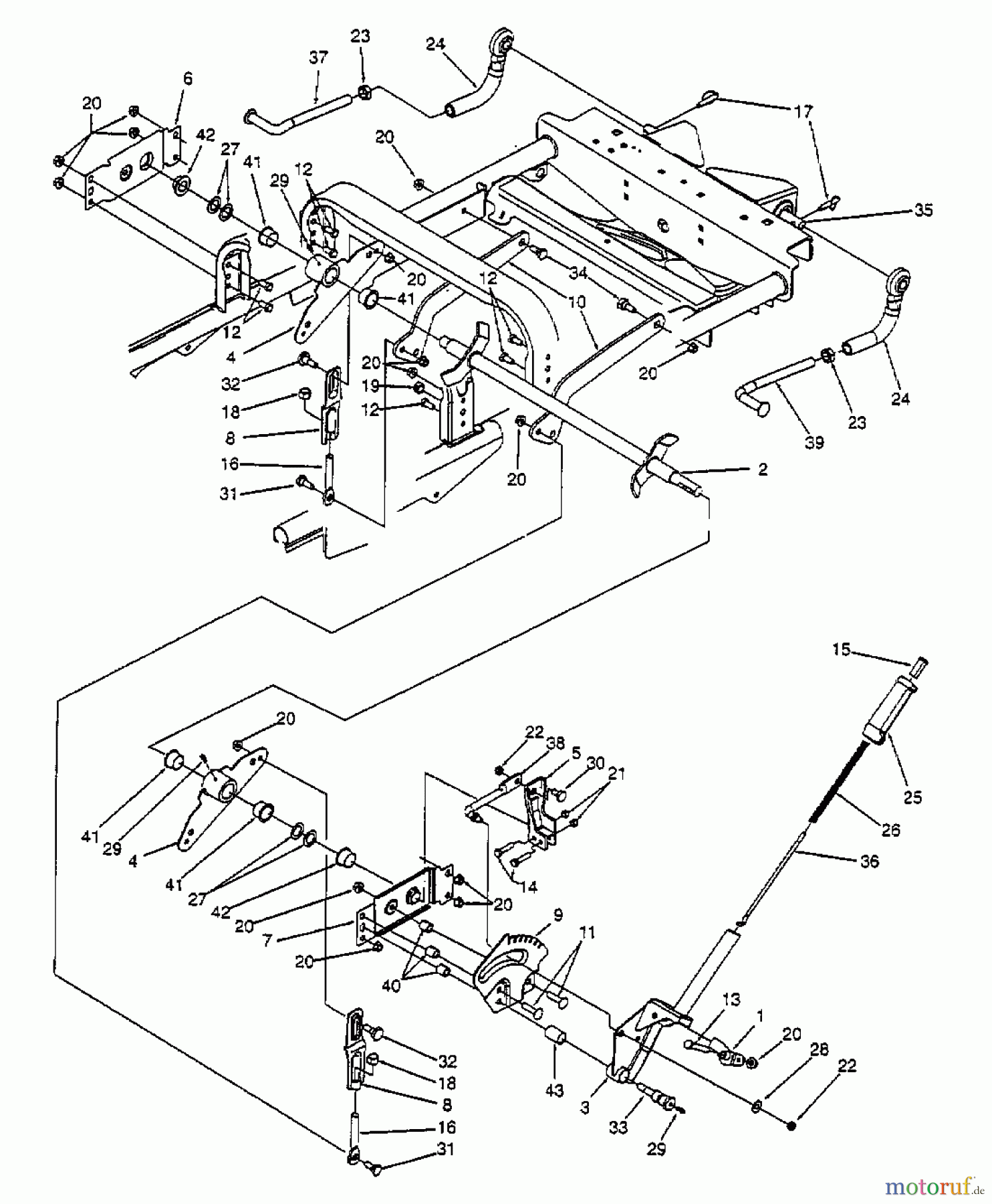 Cub Cadet Zero Turn Z 54 53CA1B6K603 (2000) Mähwerksaushebung