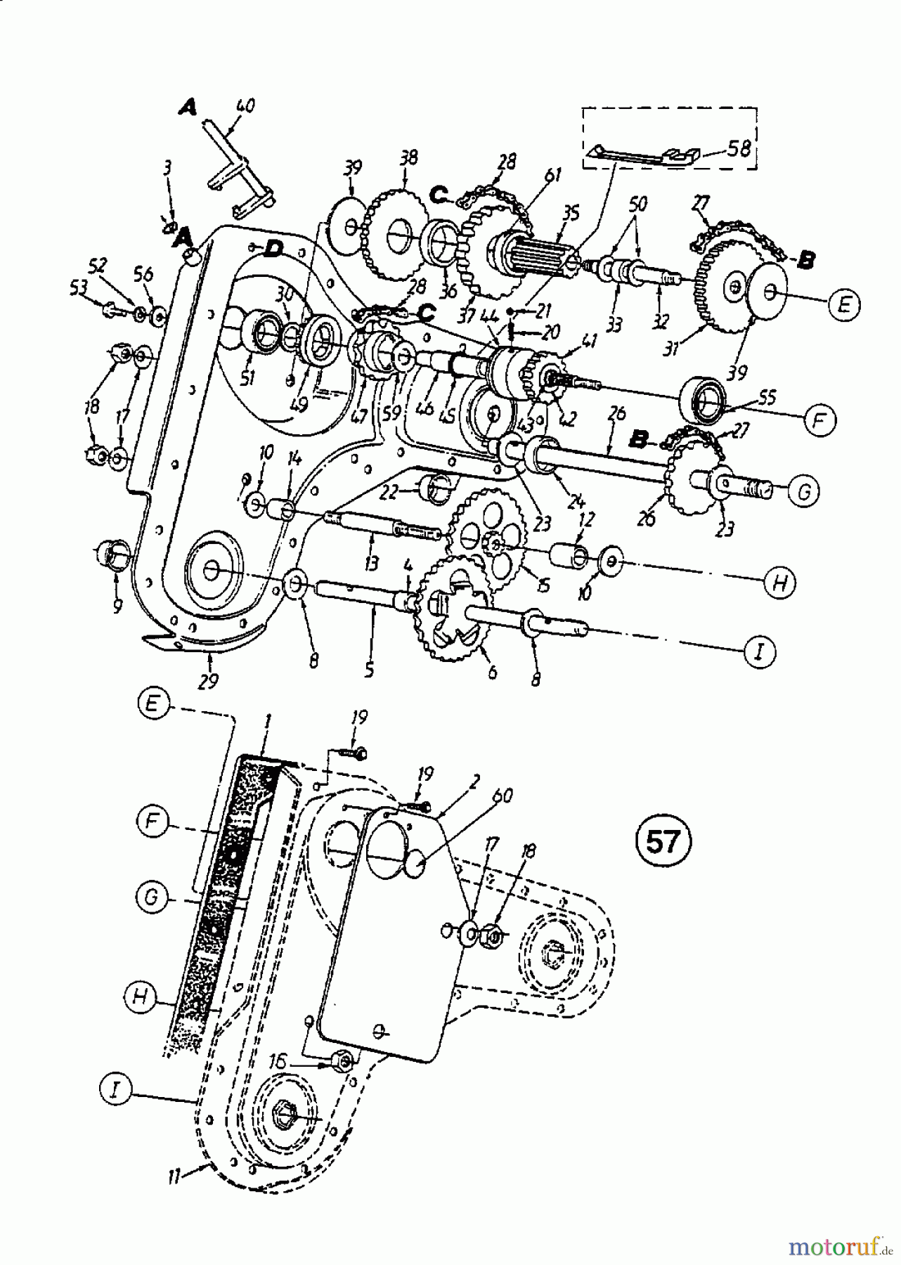 MTD Motorhacken T/410 21A-410-678 (1998) Getriebe