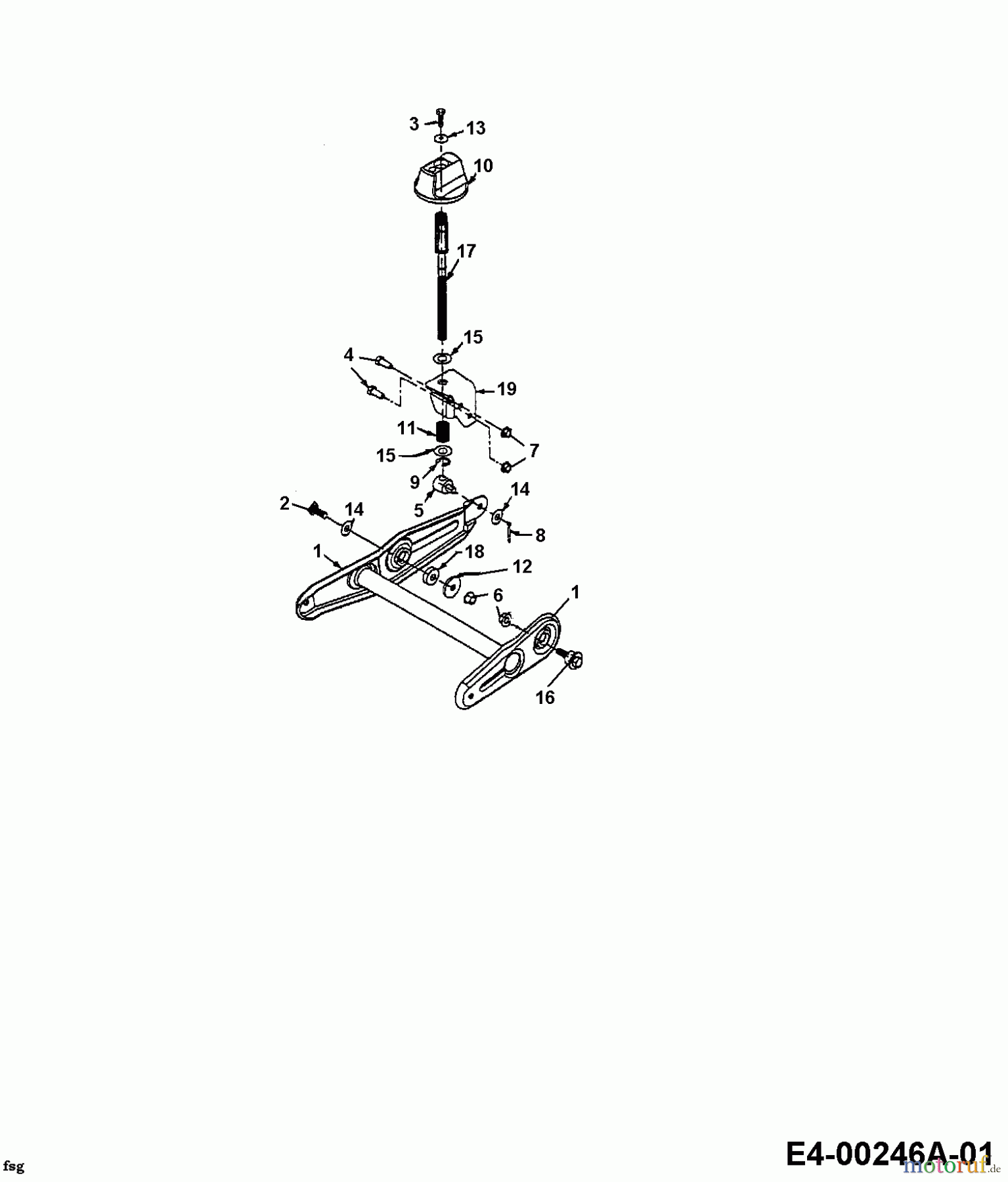  MTD Häcksler 315 B 246-315B678  (1996) Höhenverstellung